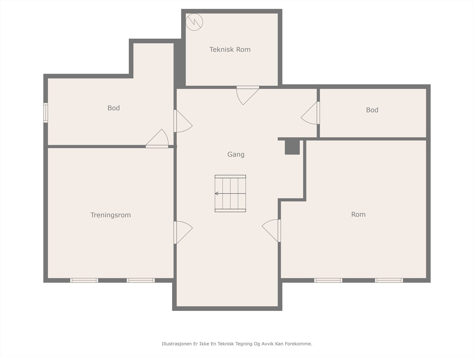 2D plantegning kjeller. Galleribilde