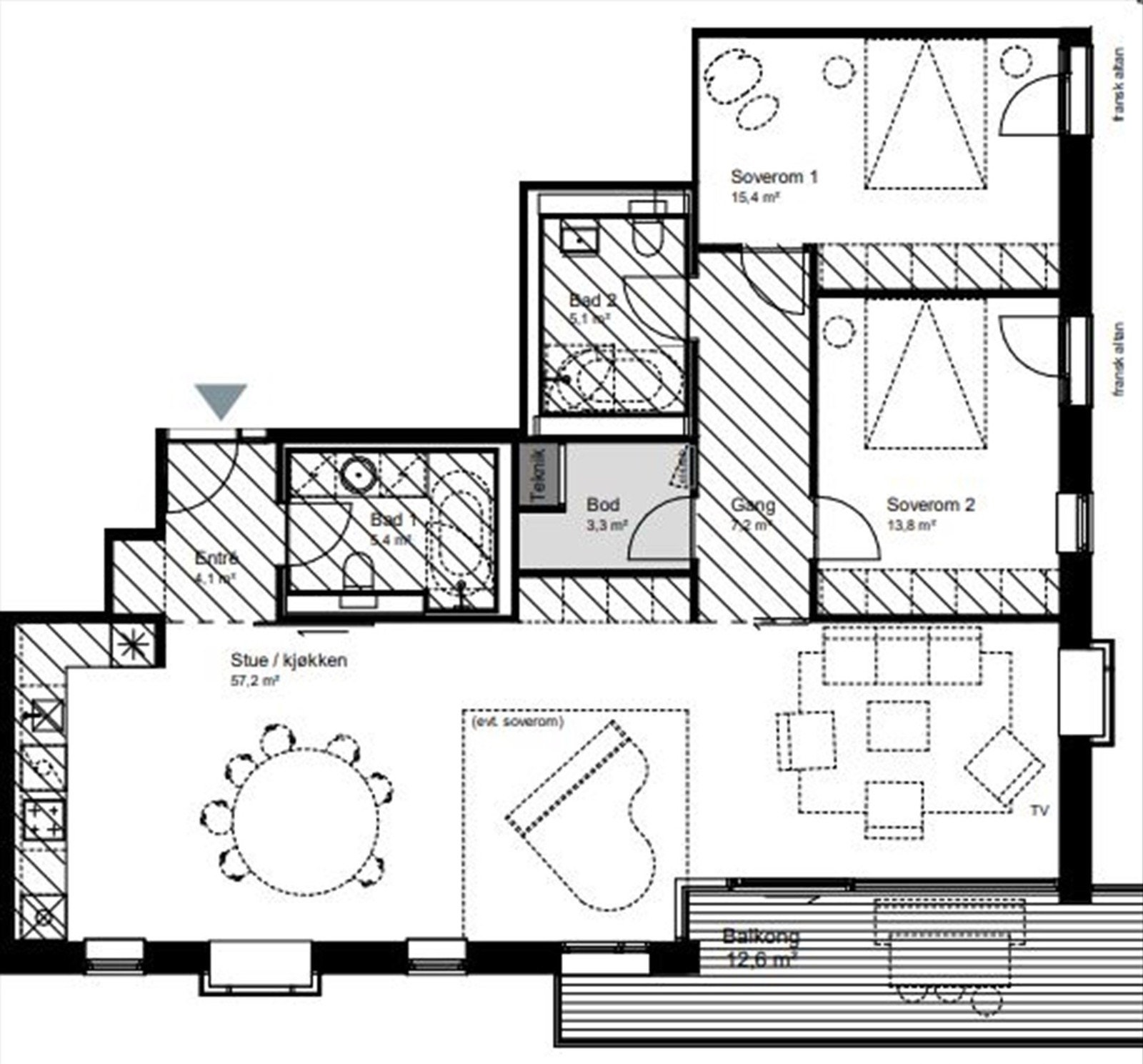 Plantegning av leiligheten. Galleribilde