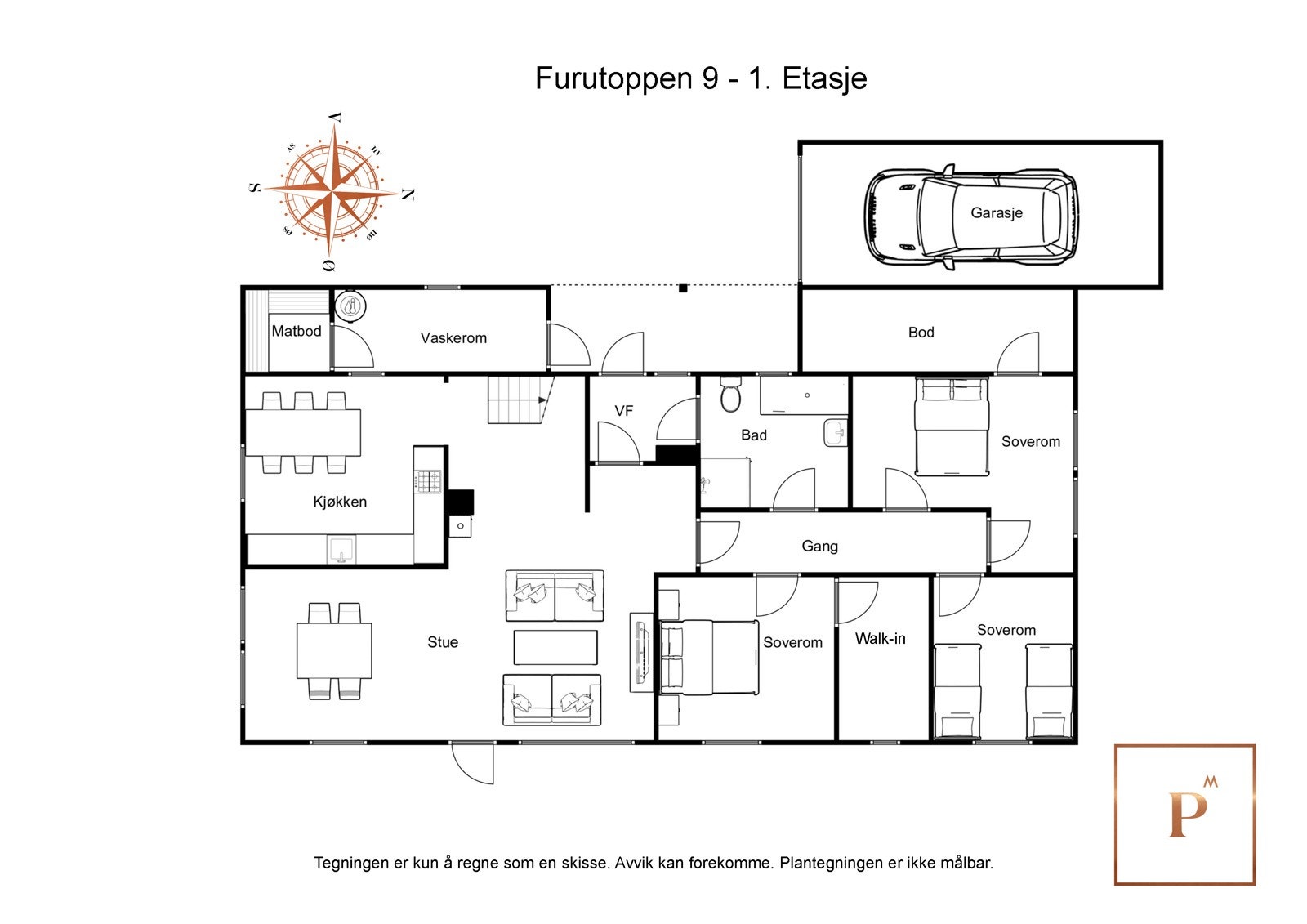 Plantegning 1. etg. Galleribilde