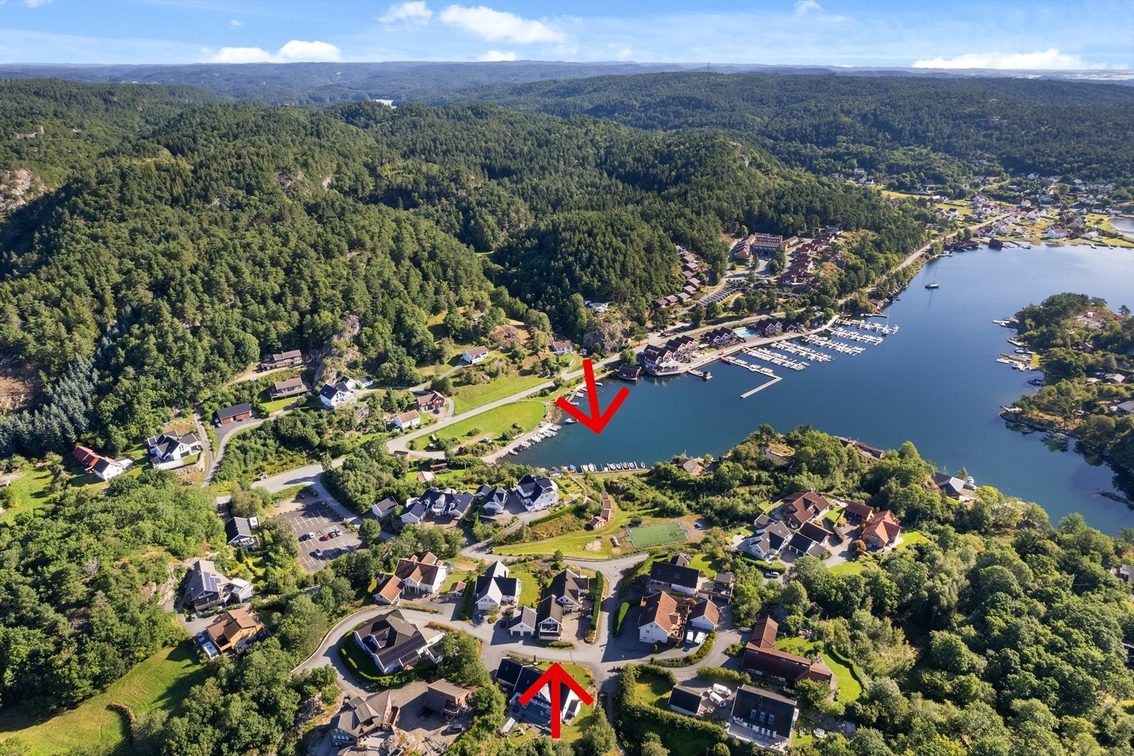 Plassering av hus og båtplass. Galleribilde