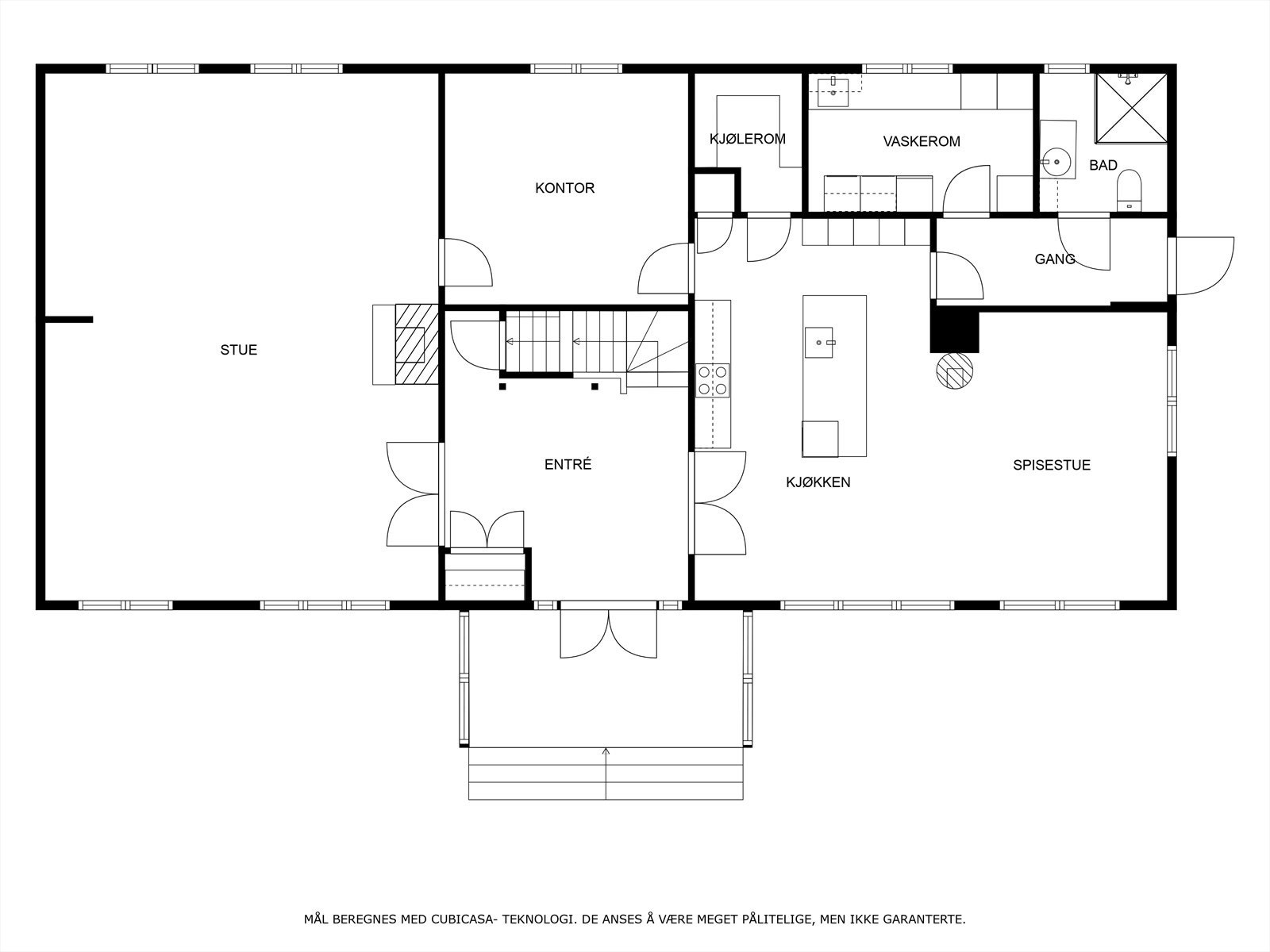 Våningshus - plantegning 1. etasje Galleribilde