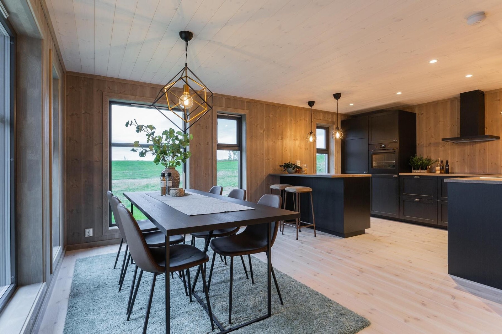 Plass nok til storfamilie og venner.
Foto fra visningshytte på Hellerudsletta. Galleribilde