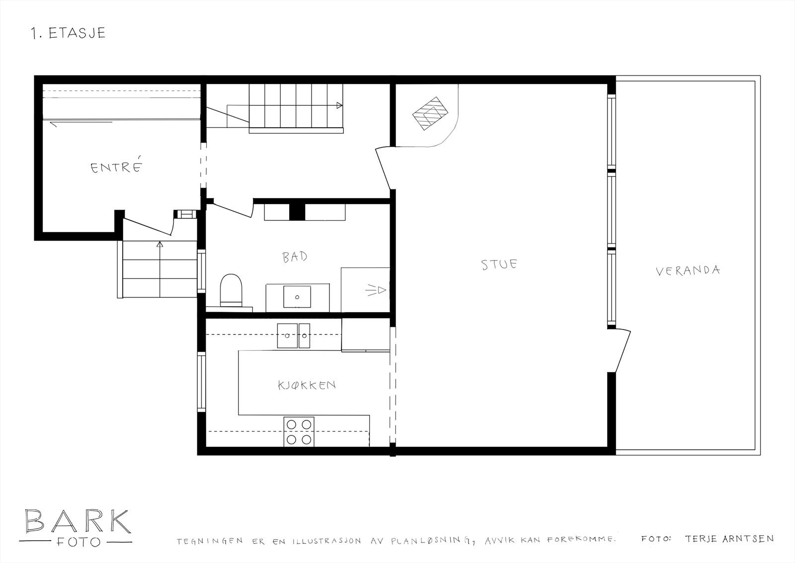 Plantegning 1. etg. Galleribilde
