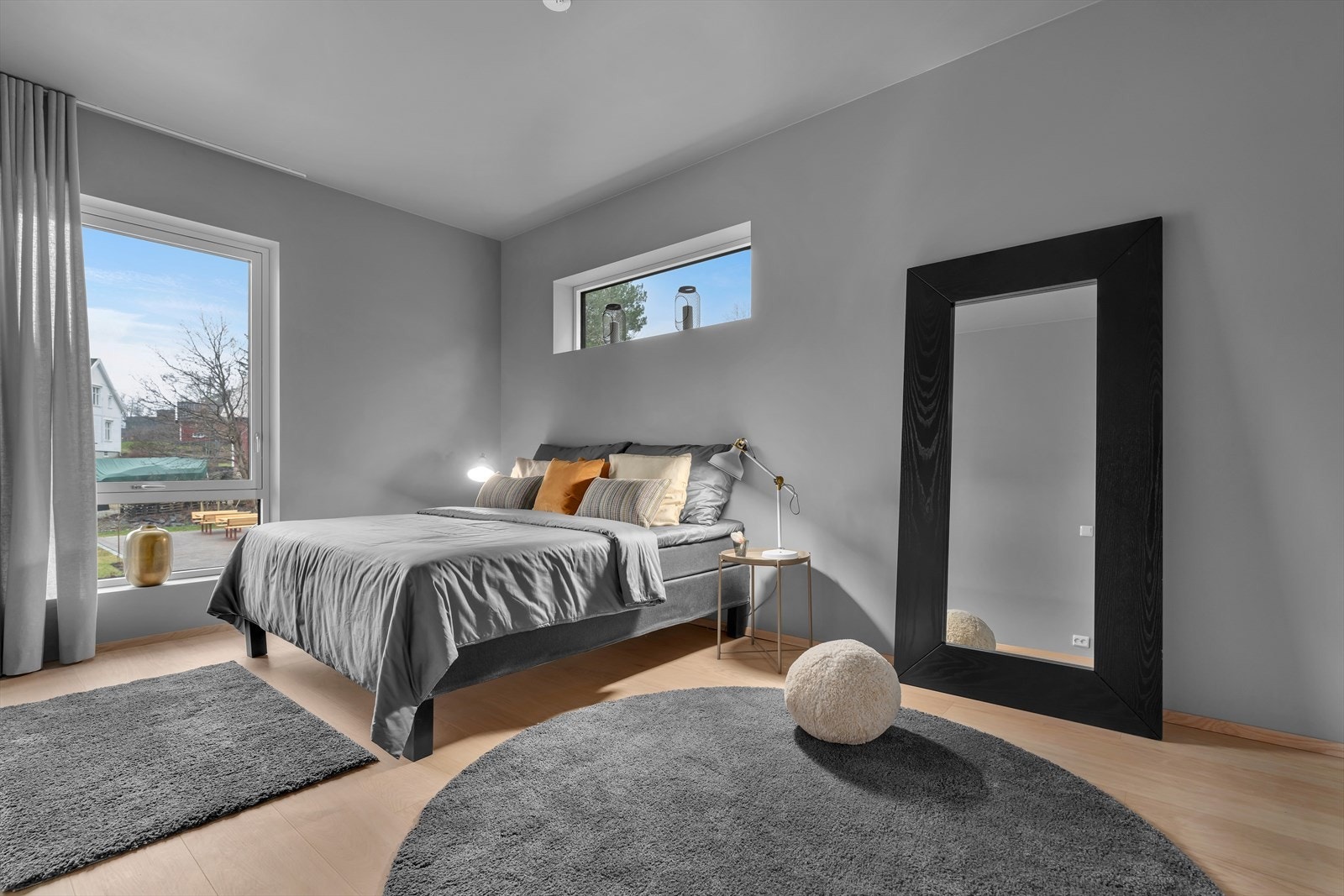 Hovedsoverom i avslappende fargetone for en god natts søvn Galleribilde