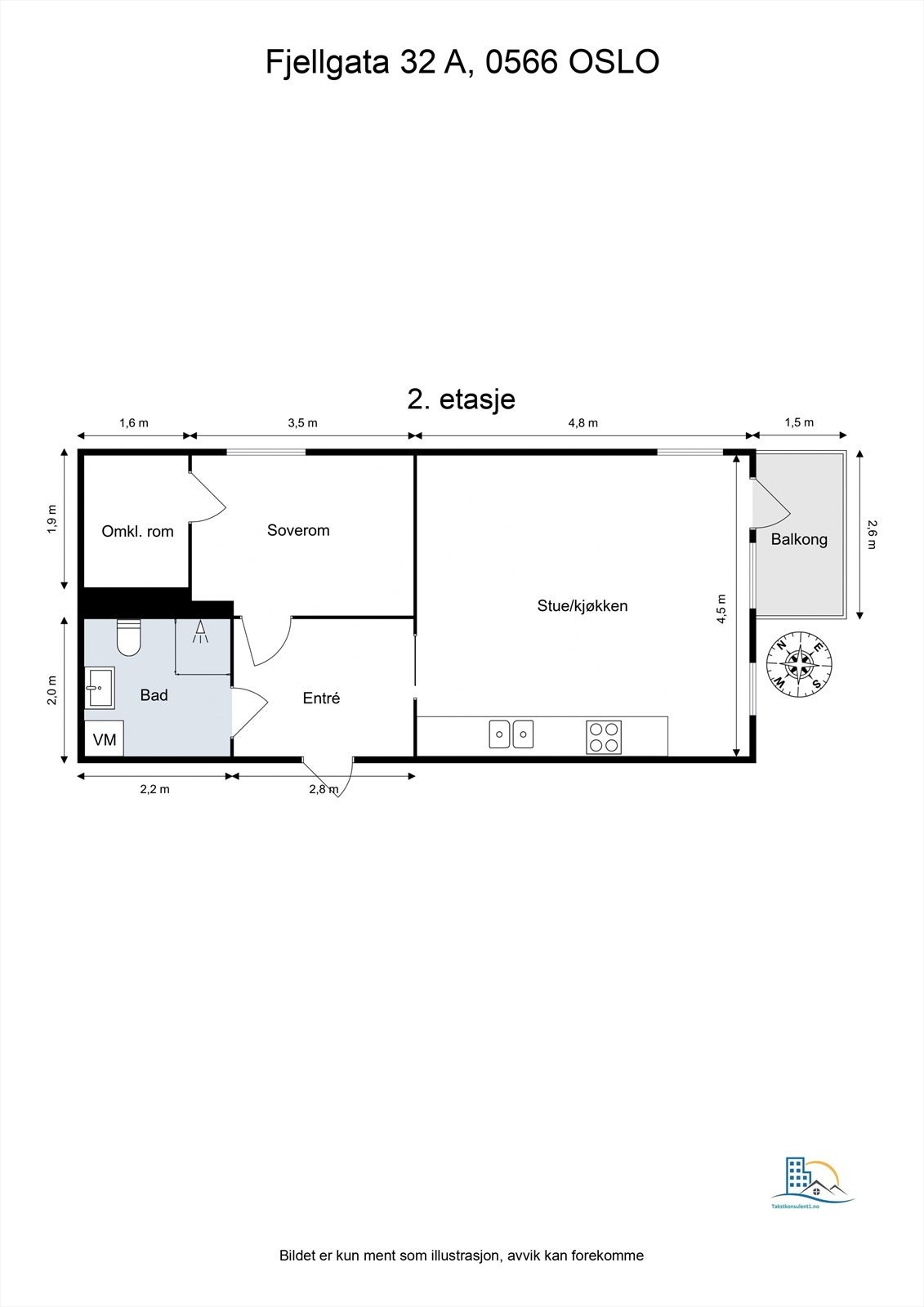 Leilighetens plantegning er også superfin. Leiligheten har store gode rom og med et herlig walk-in fra soverommet. Galleribilde