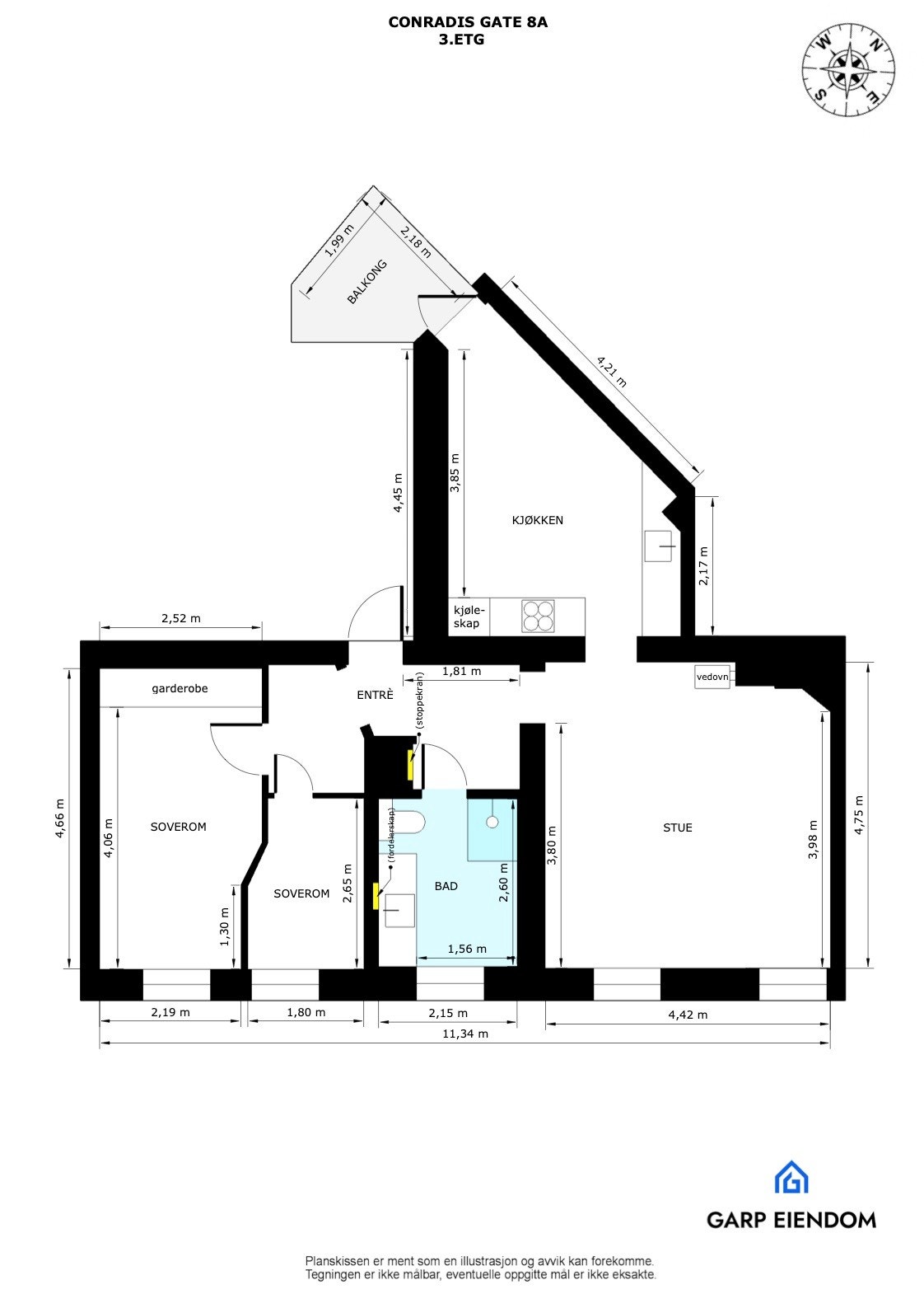 Plantegning Conradis gate 8A Galleribilde