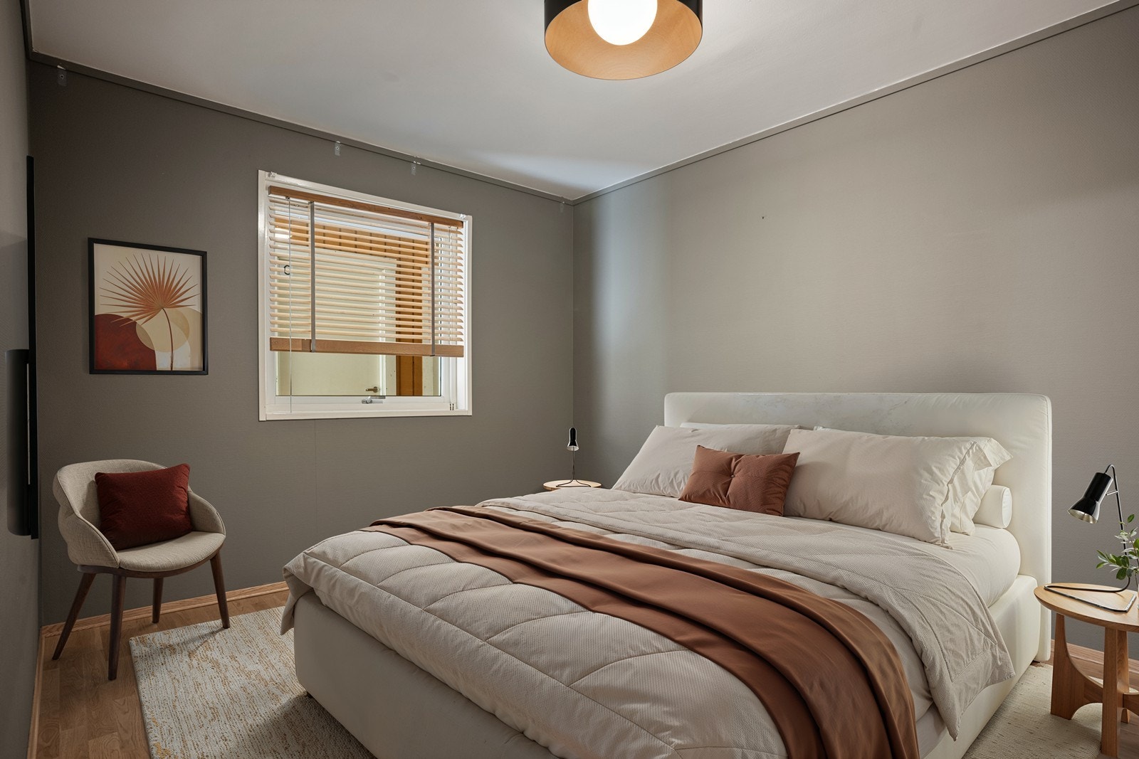 Digitalt møblert soverom Galleribilde