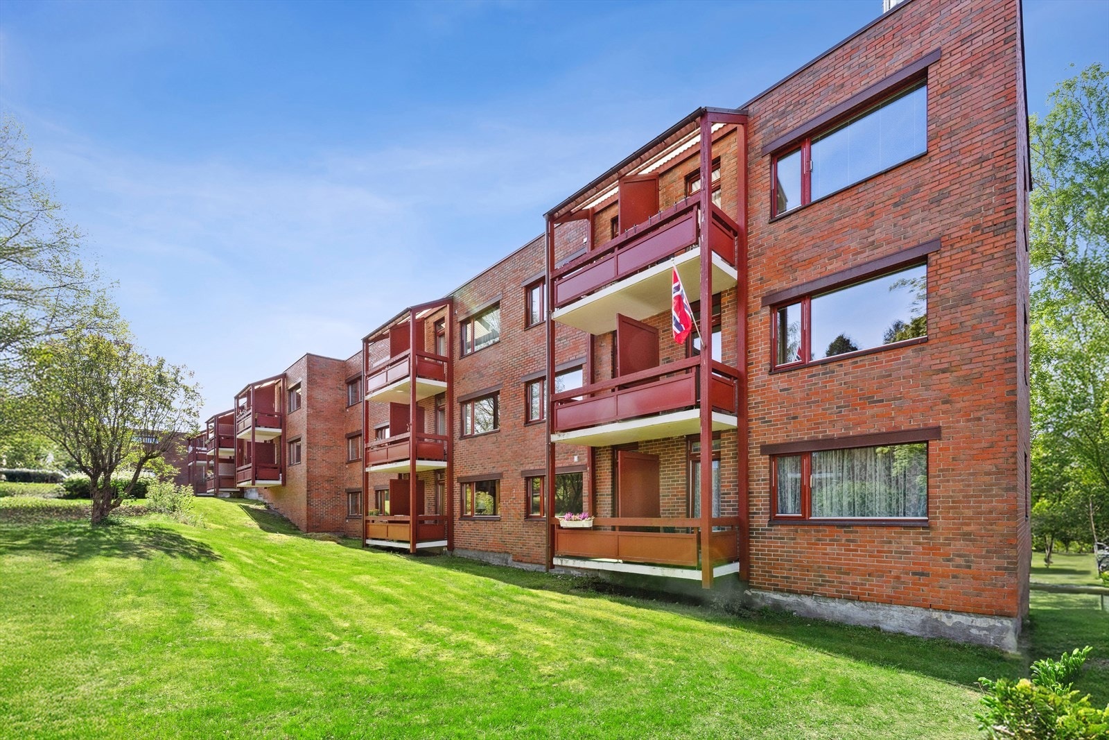 Leiligheten er beliggende i enden av bygget. Galleribilde