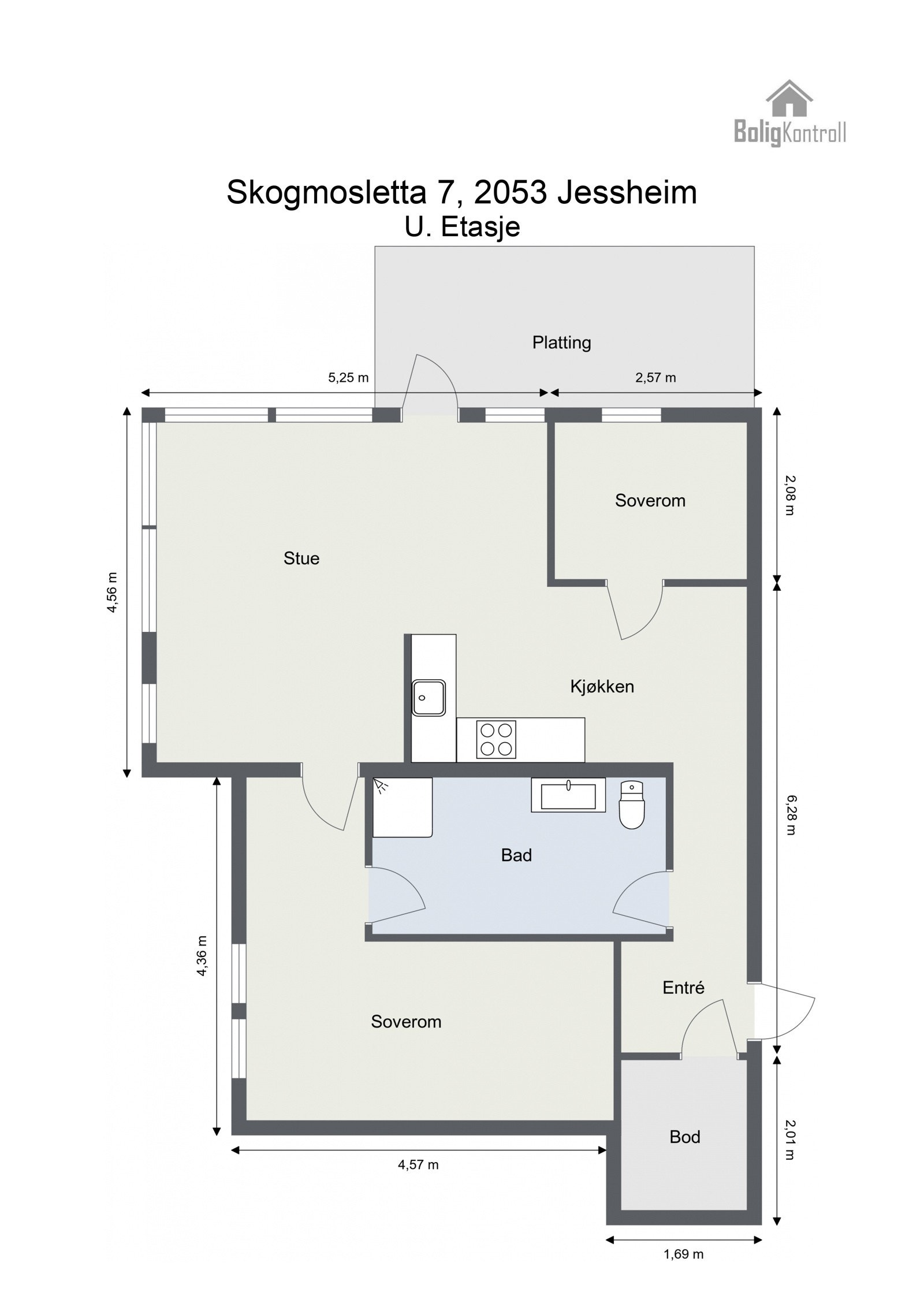 Plantegning - Skogmosletta 7, leilighet 1 Galleribilde
