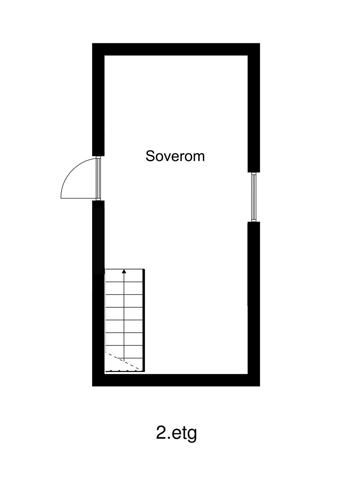 Plantegning loftsetasje. Galleribilde