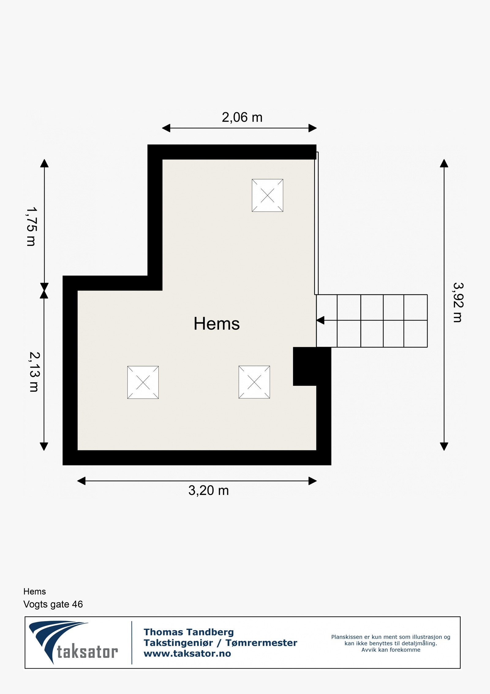 Hemsen har ca. 10 kvm. gulvflate. Det gjøres oppmerksom på at hemsen ikke er byggemeldt. Galleribilde