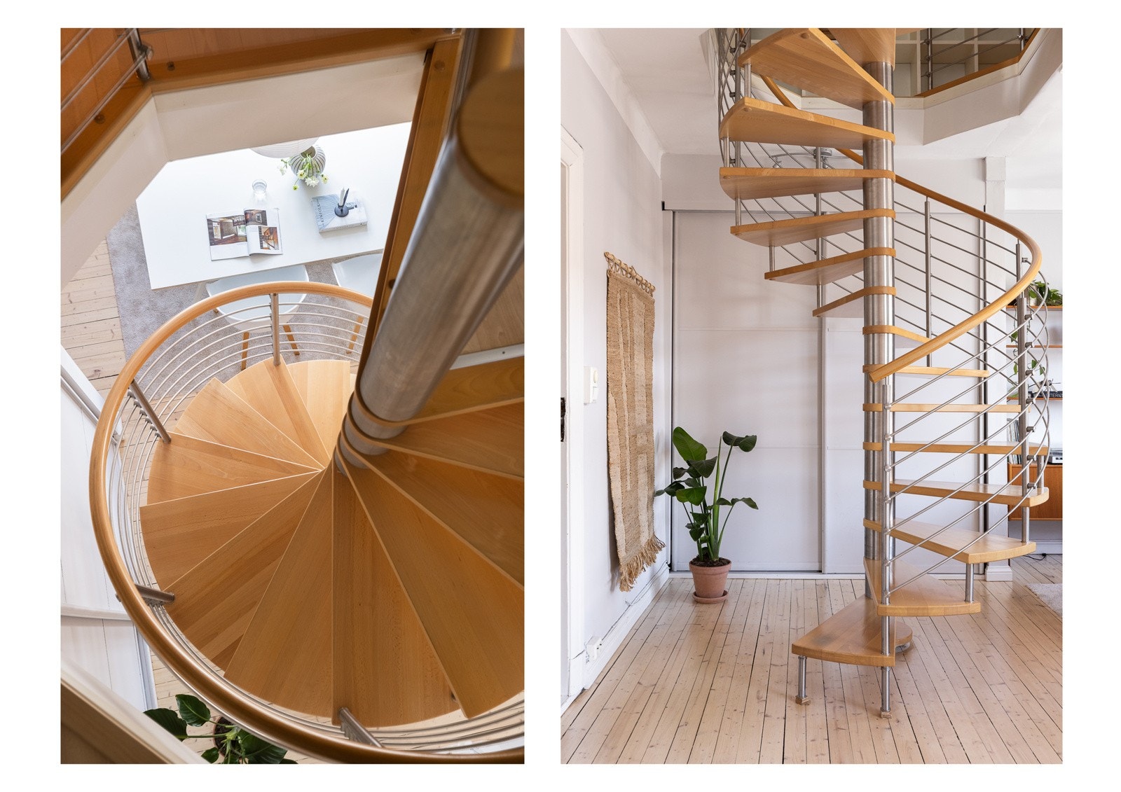 Mellom femte etasje og loftsetasjen går det en lekker vindeltrapp. Galleribilde