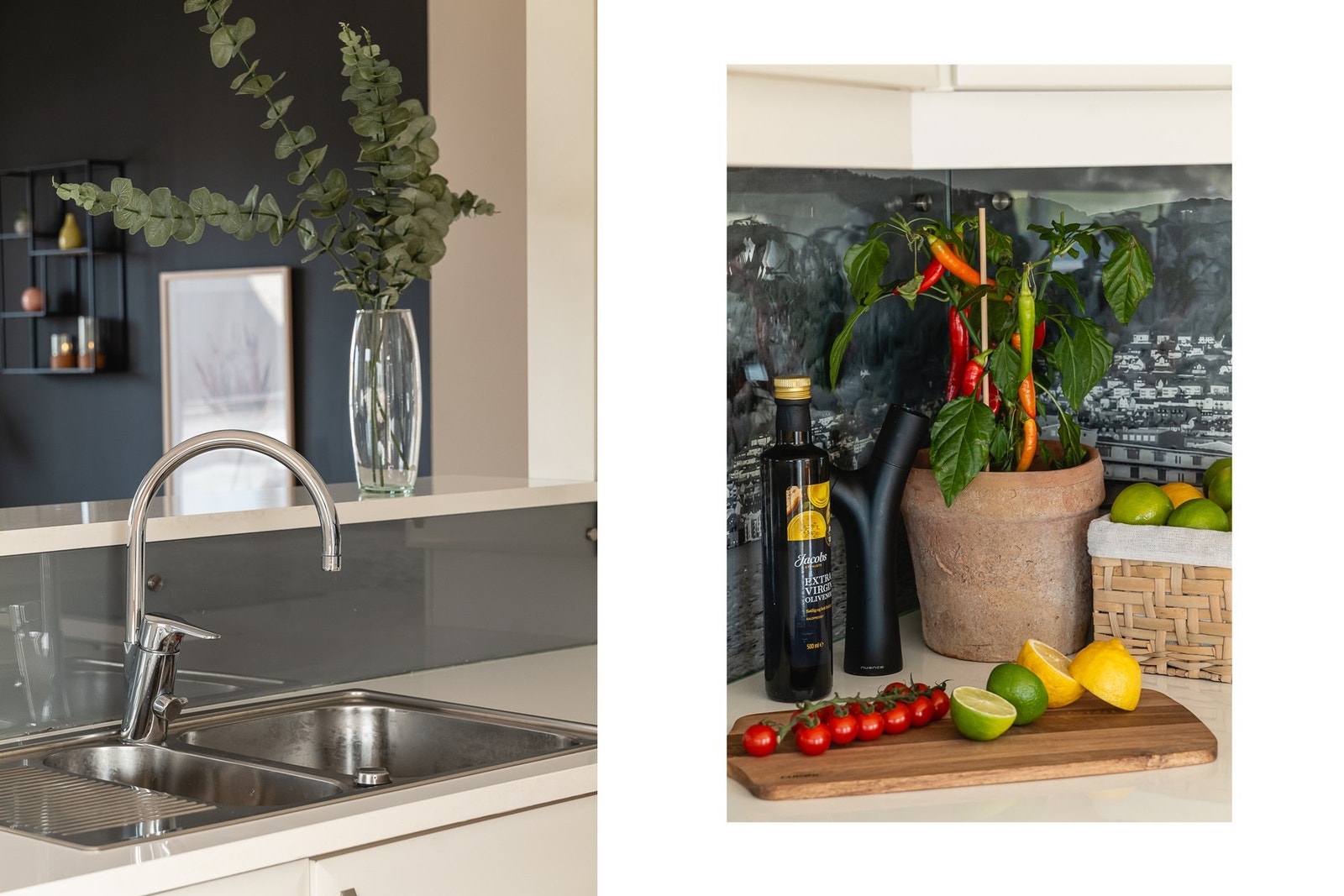 Integrerte taklys i stue / kjøkken er smart-lys (app-styrt) Galleribilde