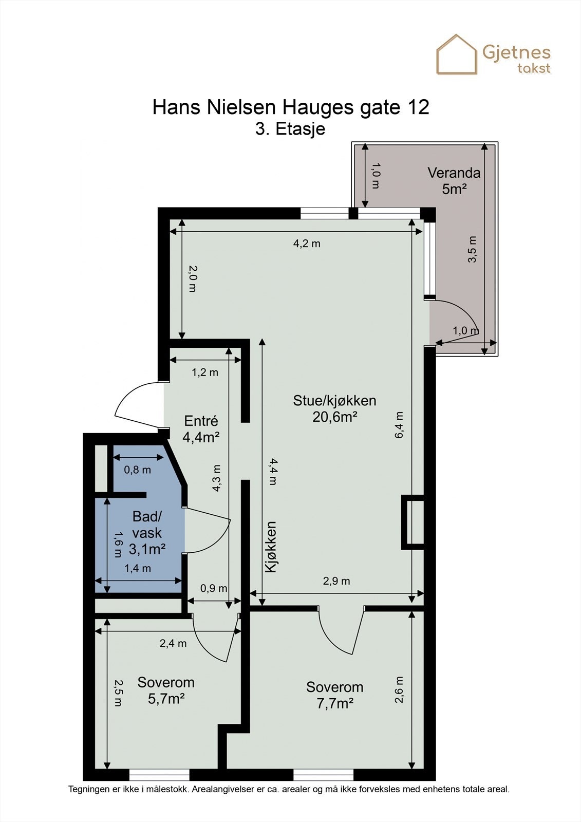 Ta en titt på planskissen og gjør deg kjent med romfordelingen! Galleribilde