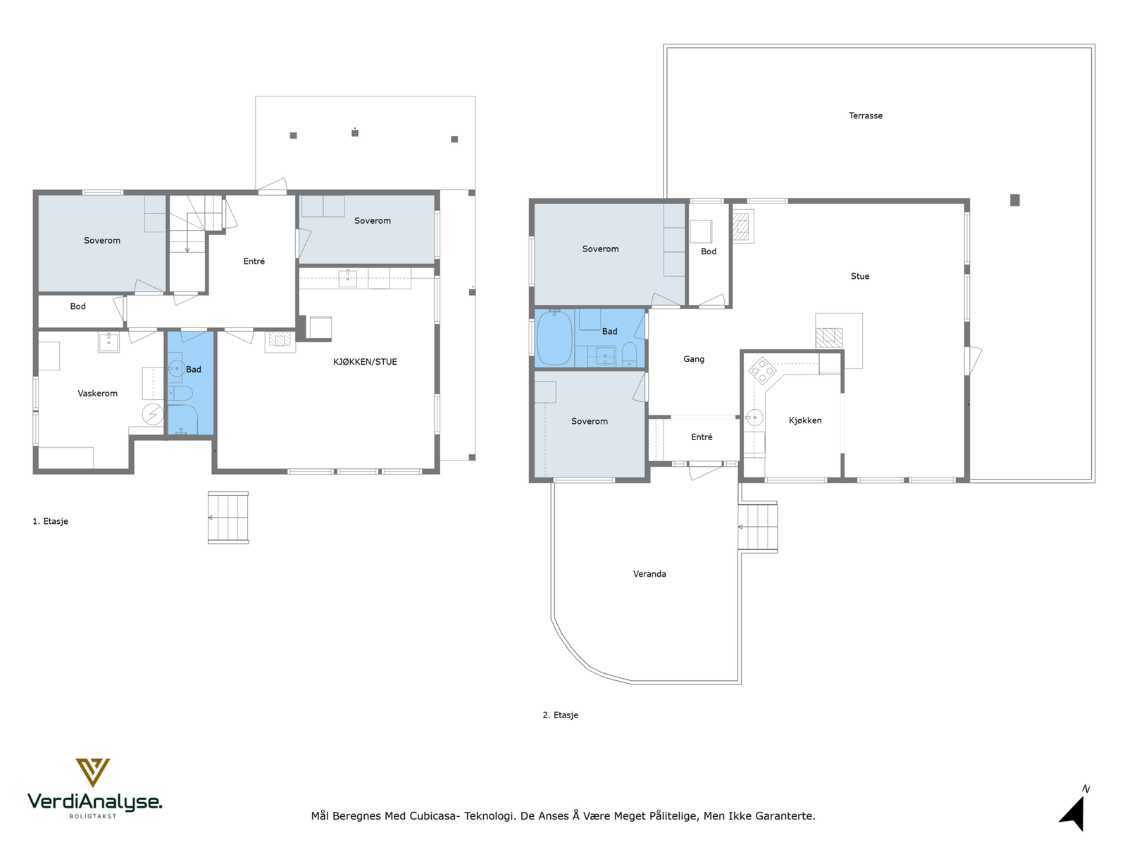 Plantegning begge etasjer Galleribilde