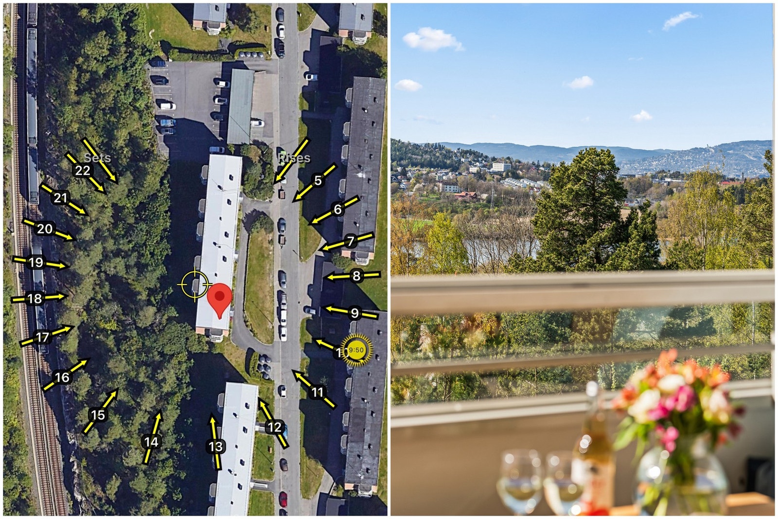 Den vestvendte beliggenheten sørger for gode solforhold på balkogen. Galleribilde