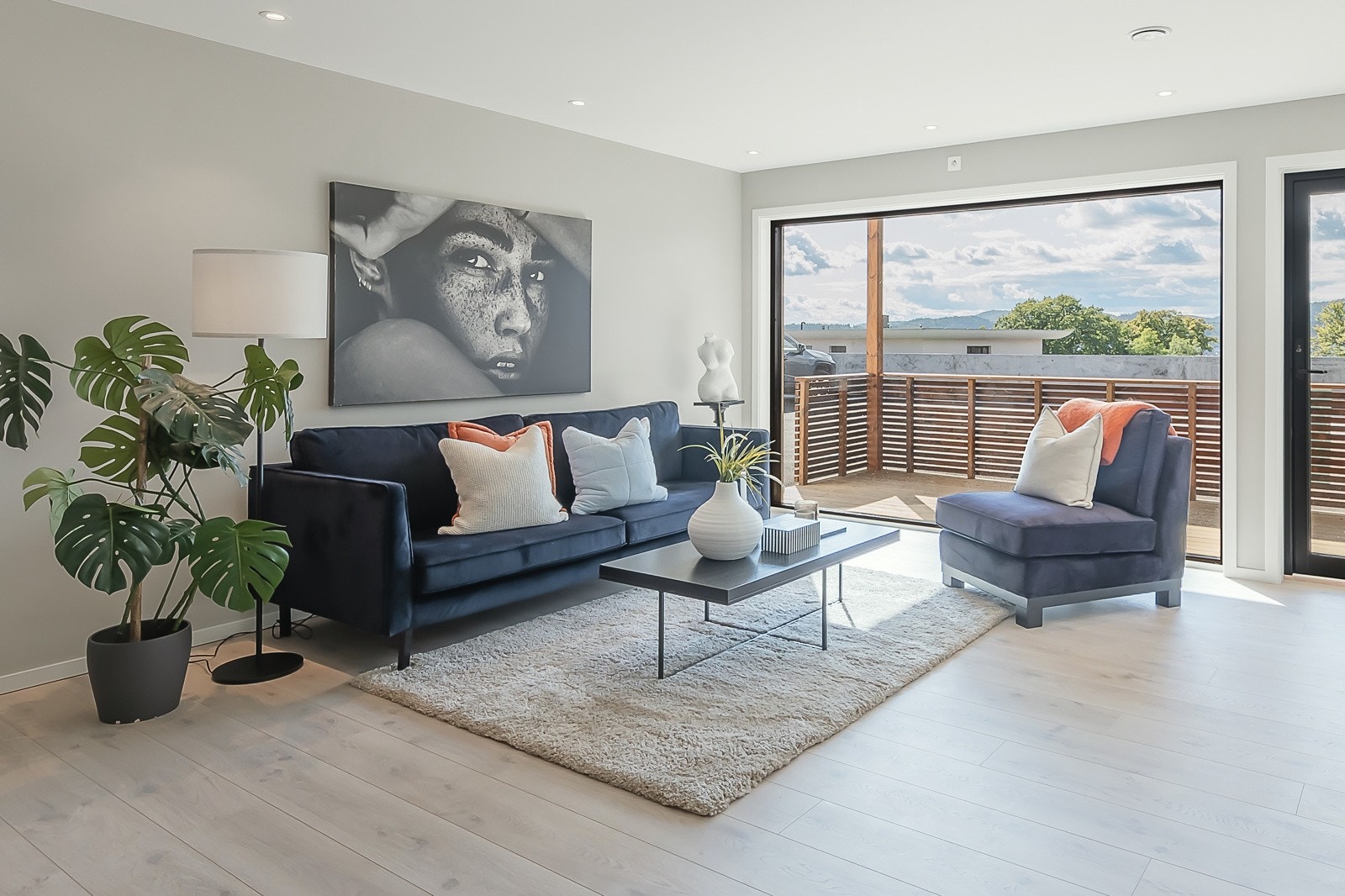 Gode vinduer fra stuen mot vest. Galleribilde