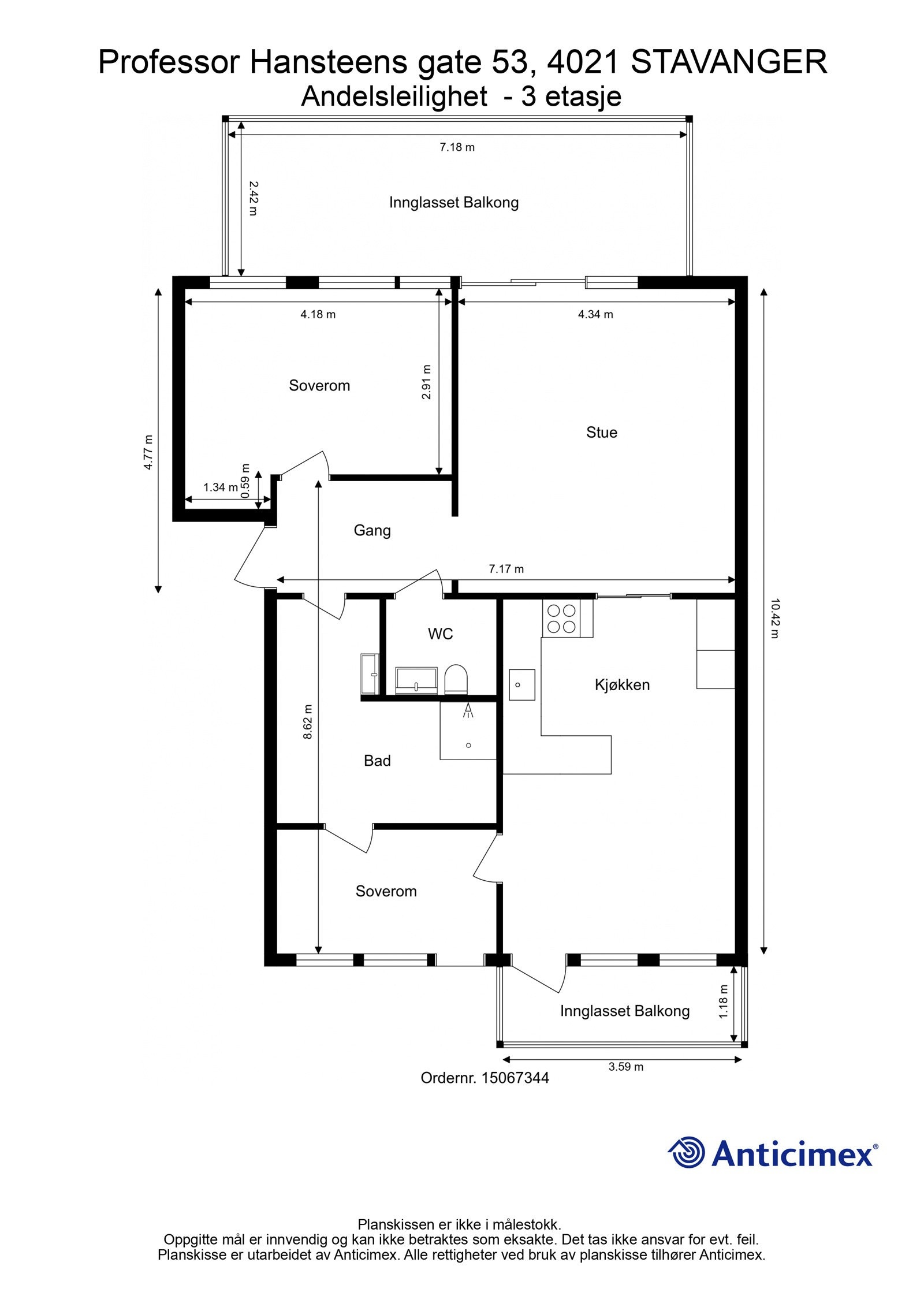Plantegning | Professor Hansteens gate 53 Galleribilde