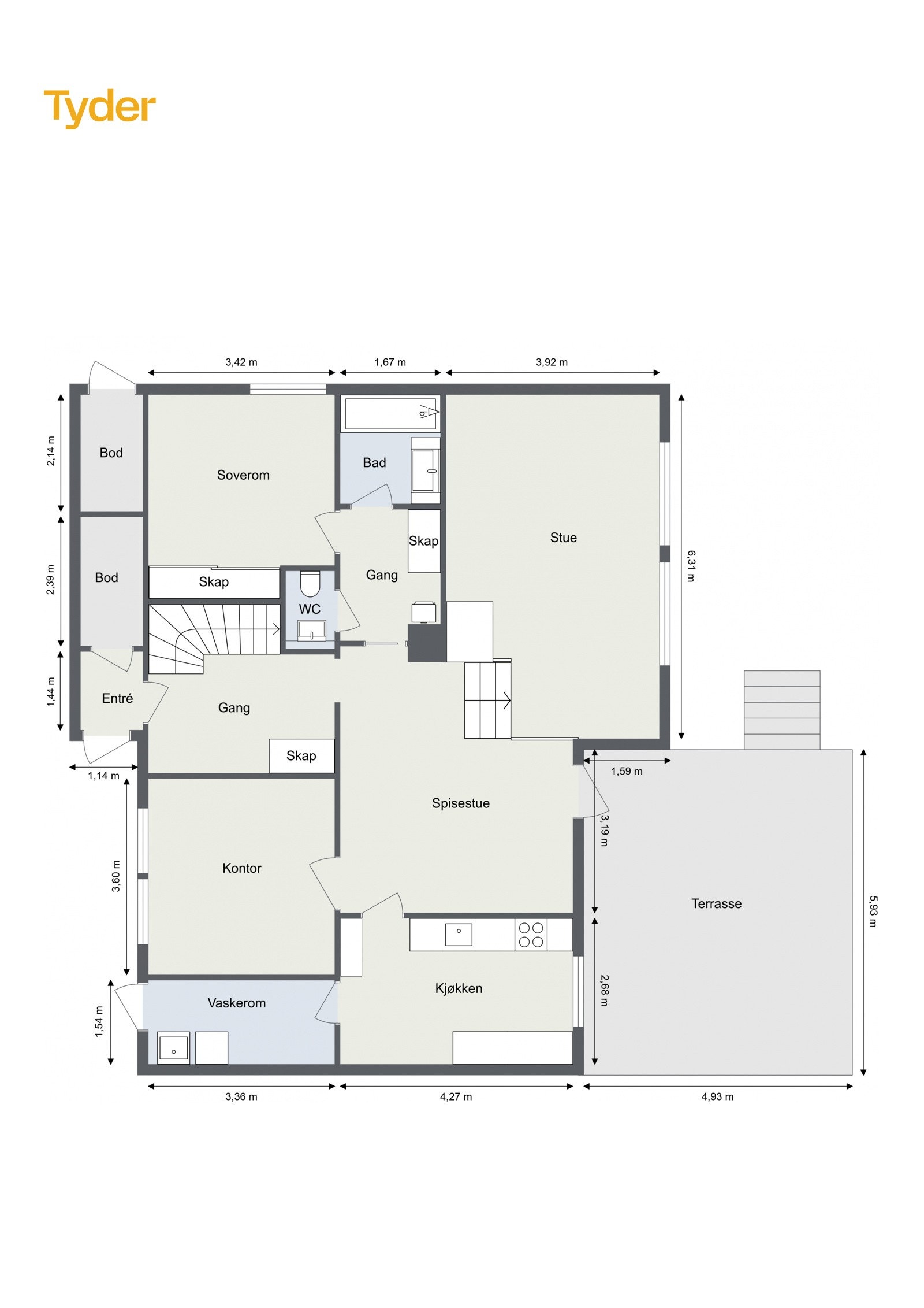 Plantegning 1. Etasje Galleribilde