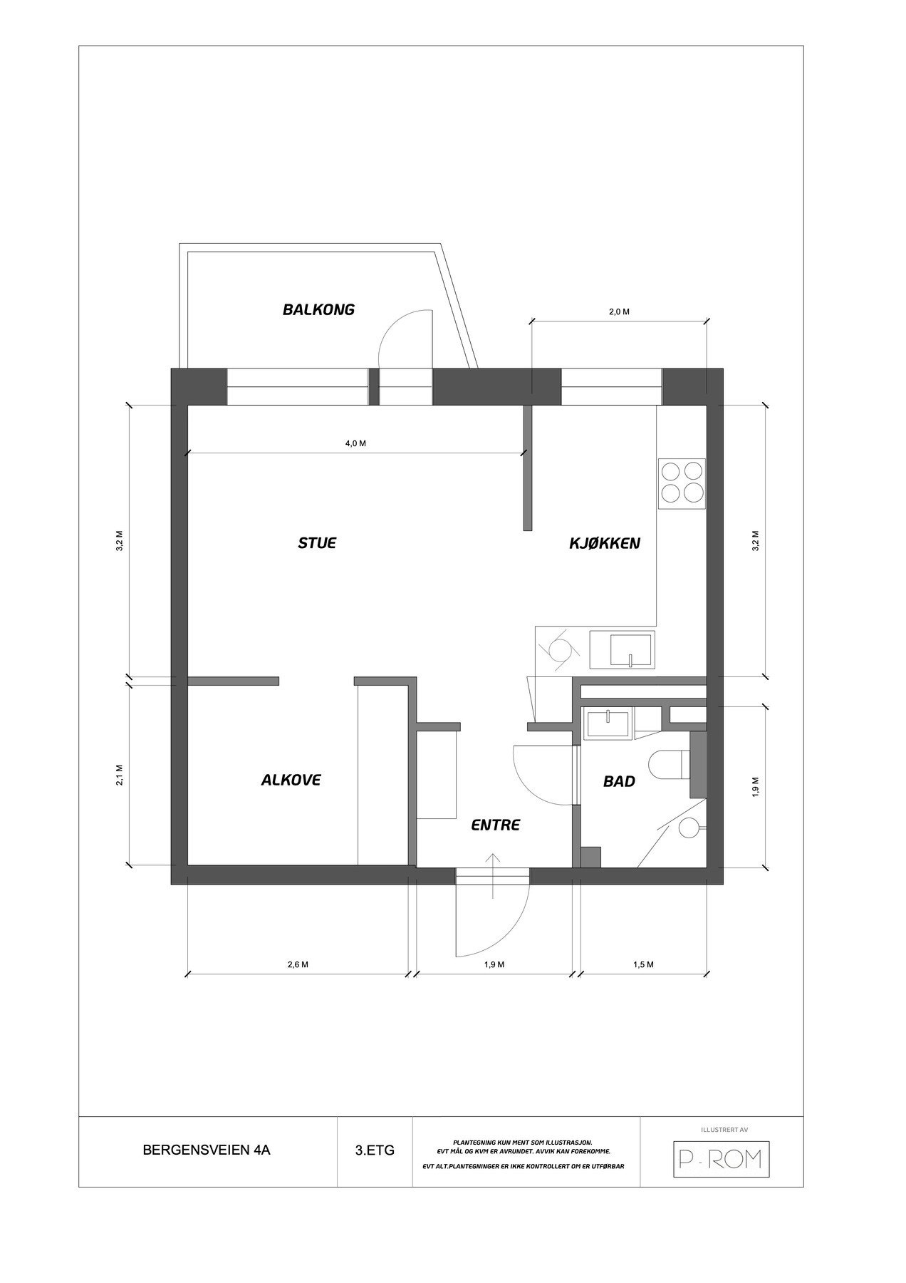 Målsatt plantegning. Galleribilde
