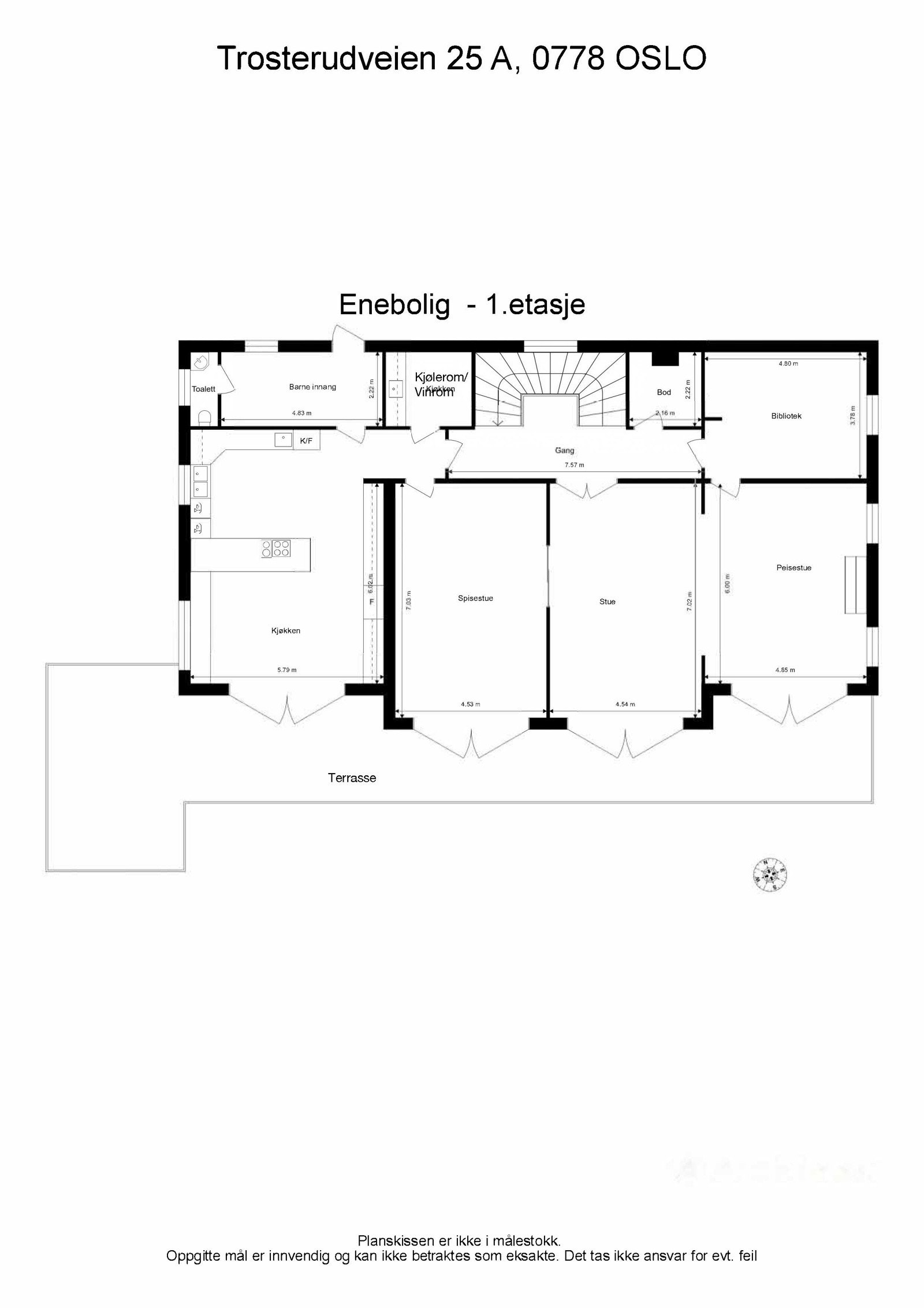 Plantegning 1. etasje Galleribilde