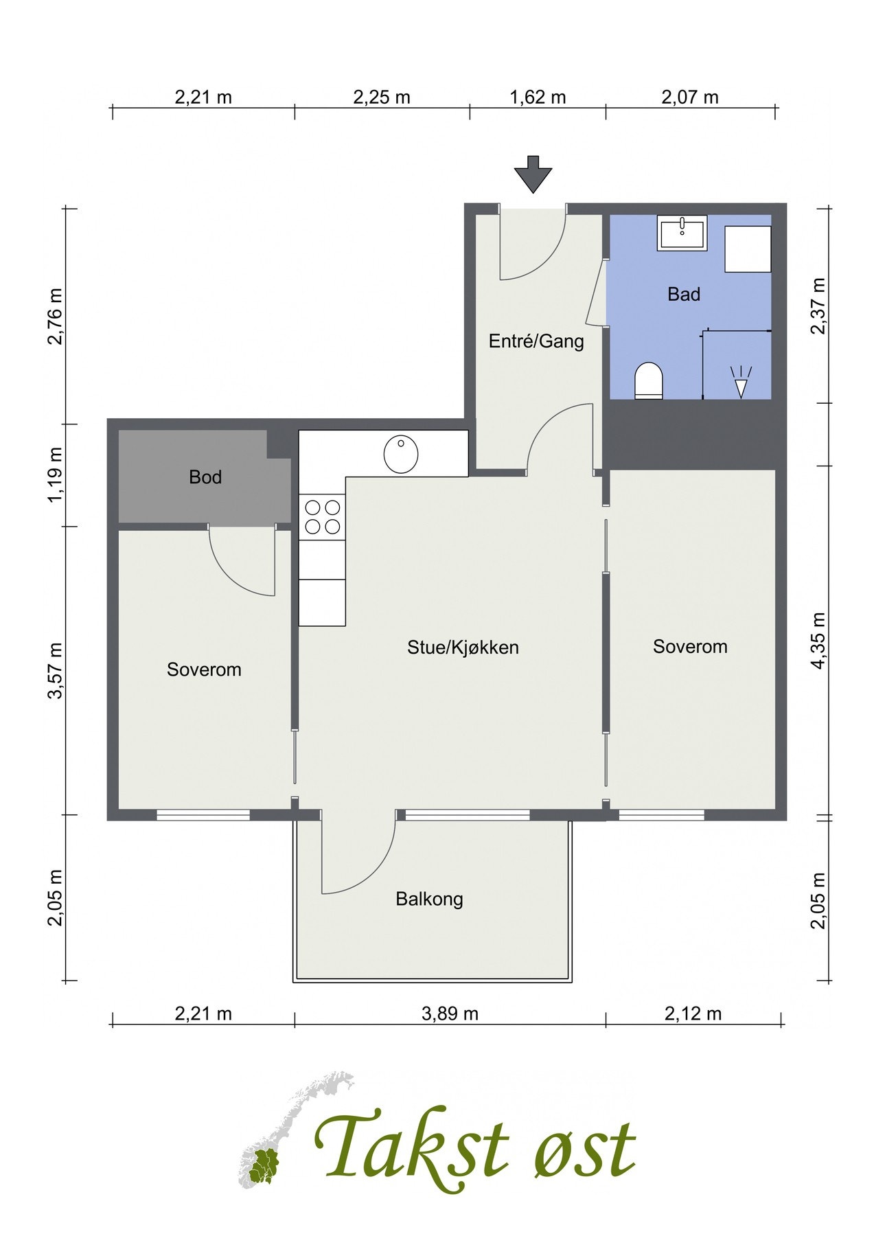 Boligens planskisse. Galleribilde