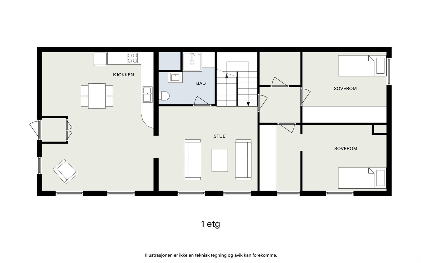 Plantegning 1. etasje Galleribilde
