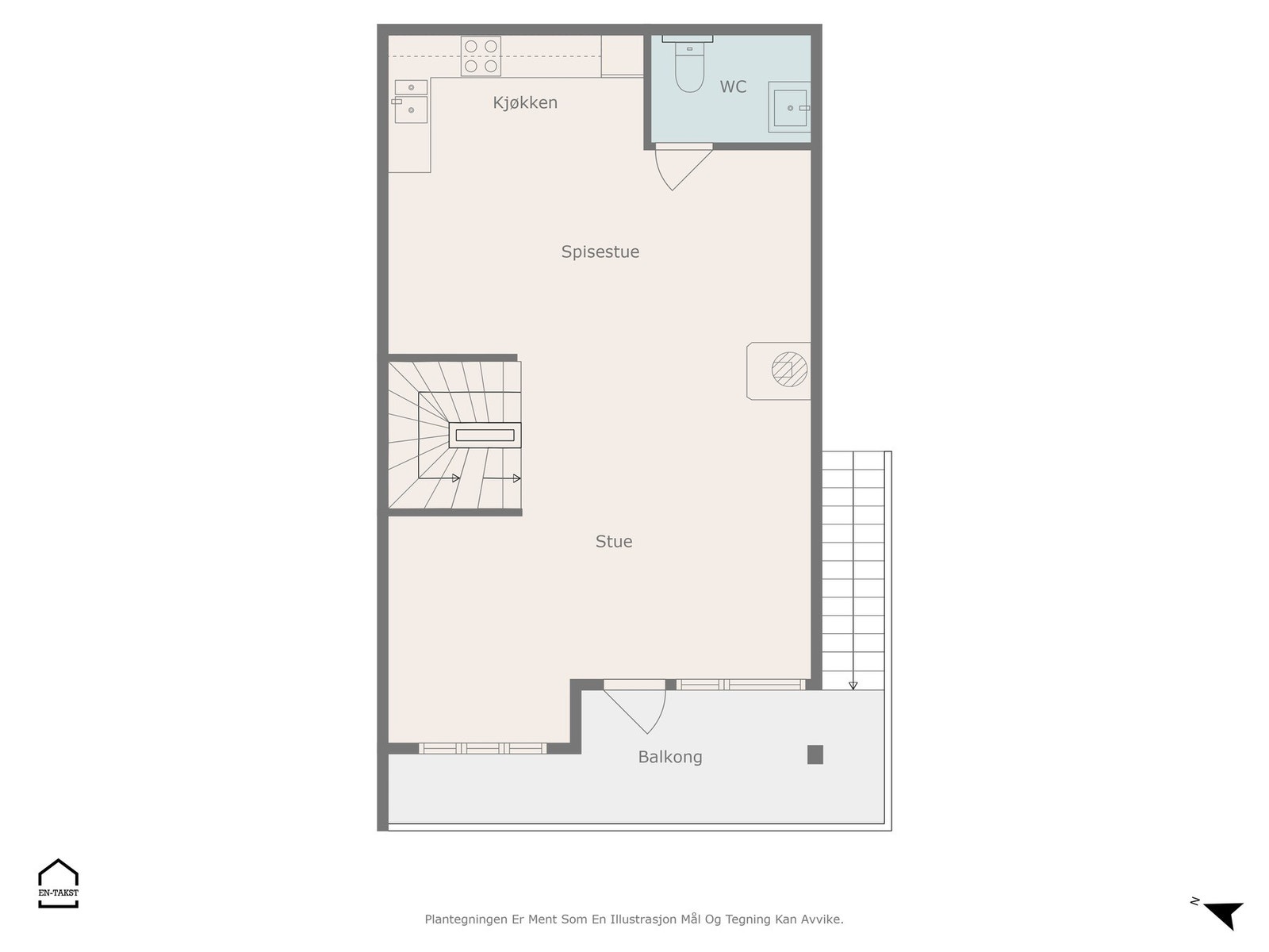 Plantegning for hovedetasjen. Bildene frem til neste plantegning viser rom for denne etasjen. Galleribilde