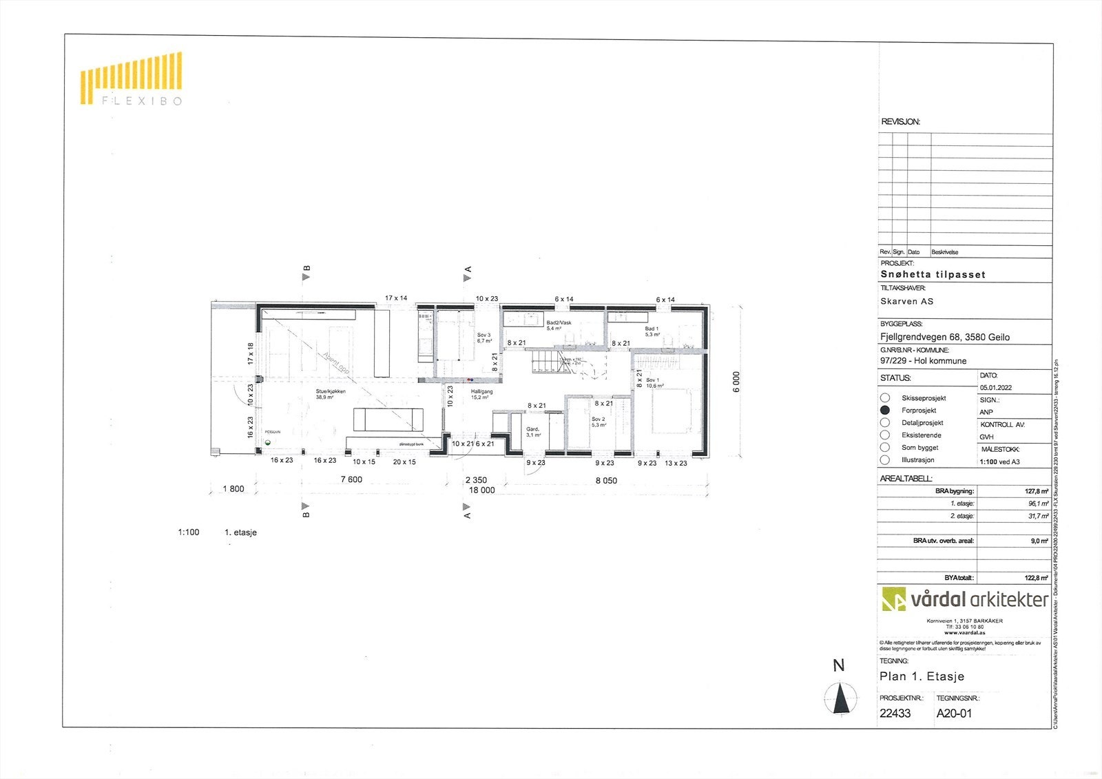 Plantegning 1. etg. Galleribilde