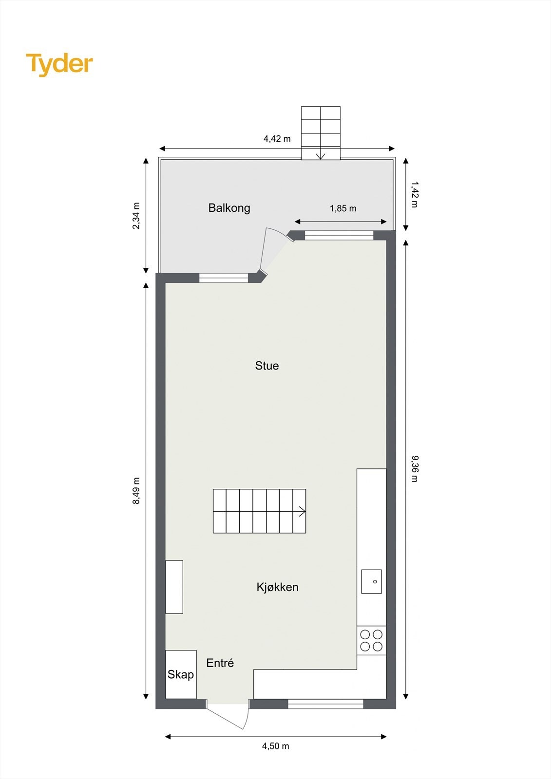 Plantegning 1. etasje Galleribilde