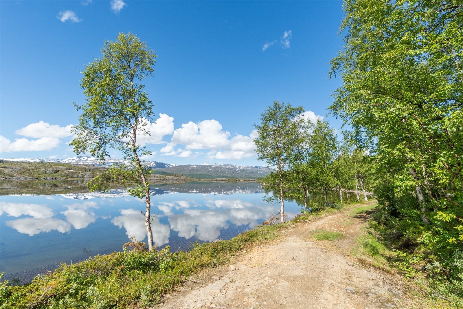 Sti fra parkeringsplass til hytten Galleribilde