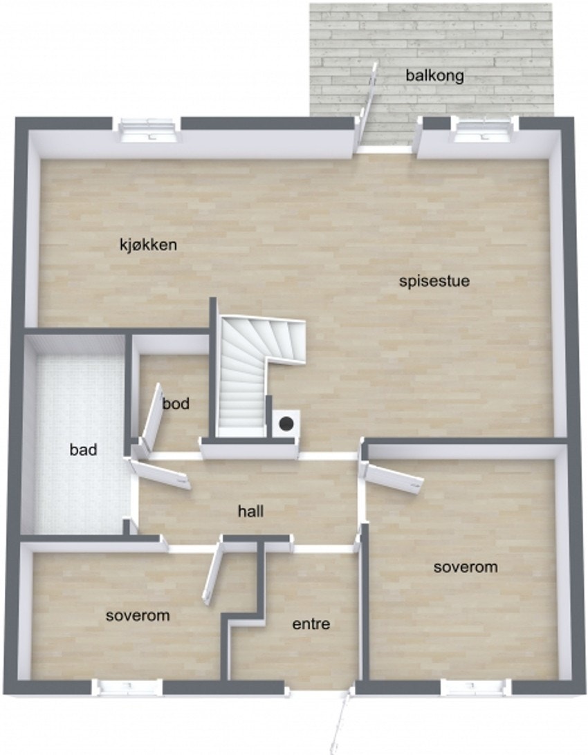 Plantegning 2. etasje Galleribilde