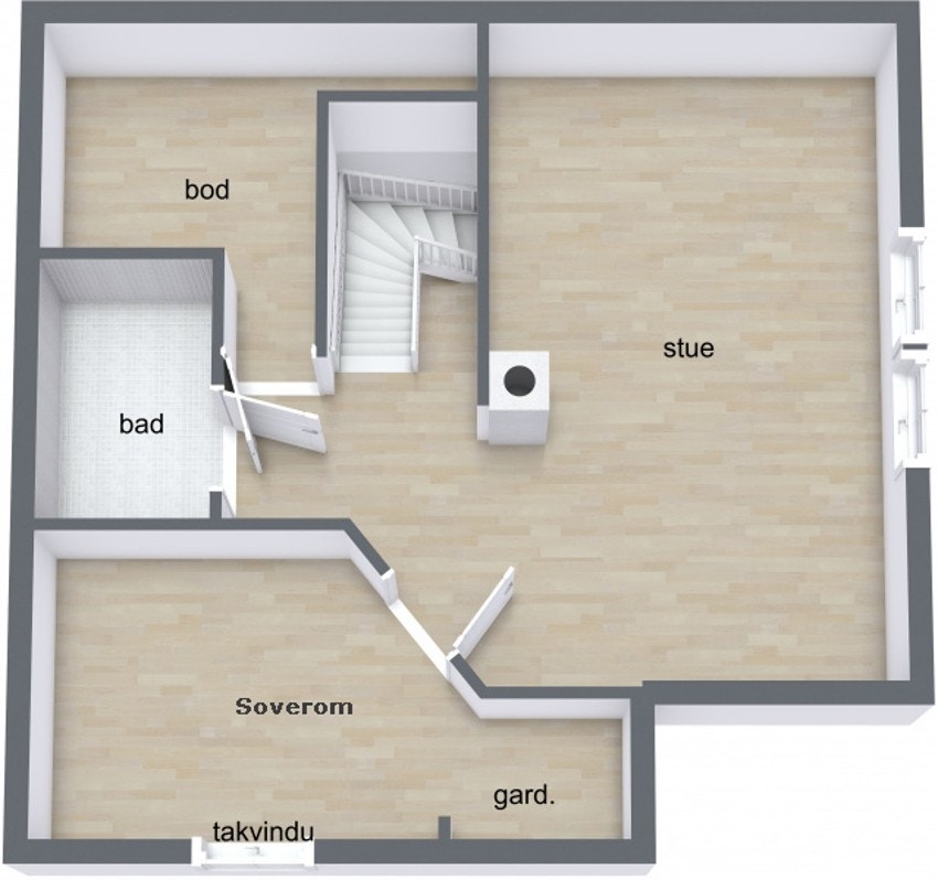 Plantegning loftsetasje Galleribilde