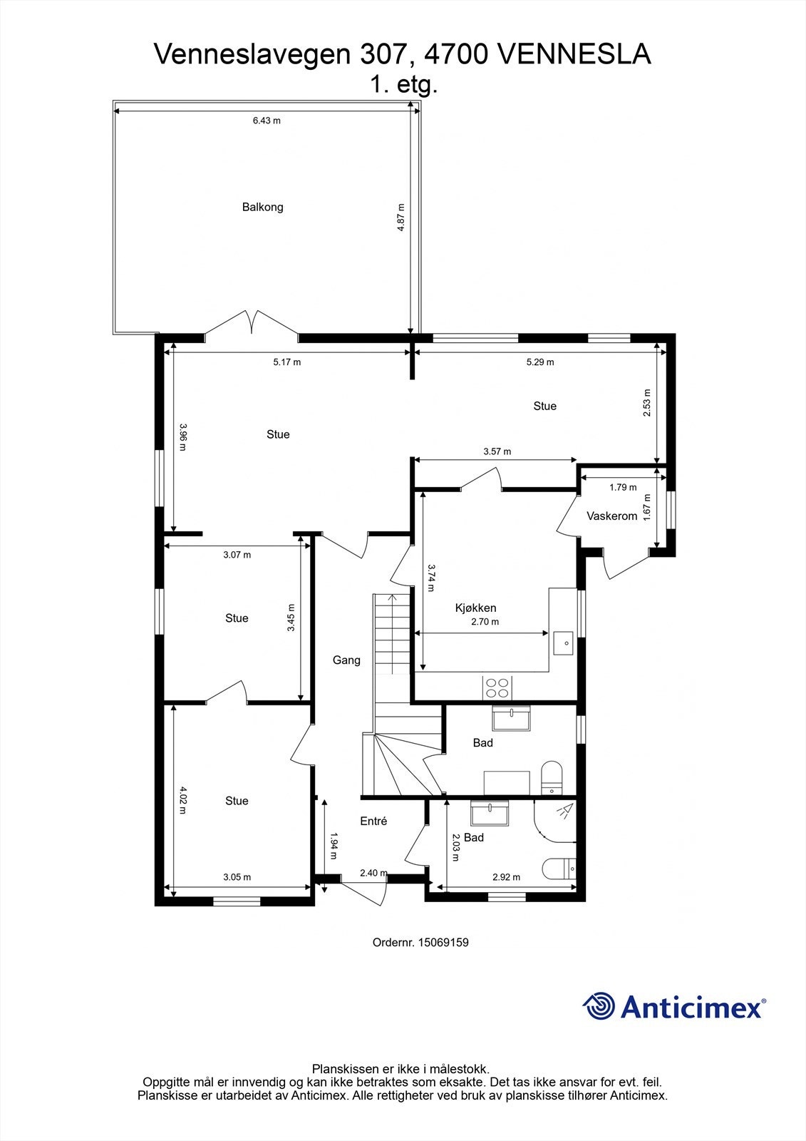 Plantegning 1. etasje Galleribilde