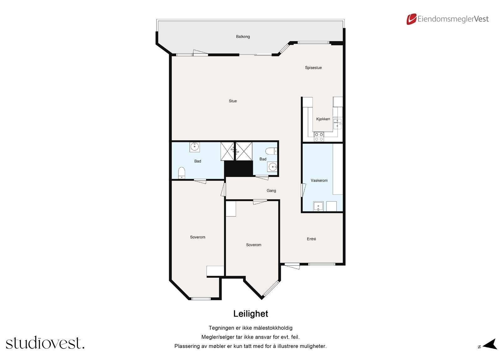 Planskisse. Det er sjakt i mellom bada. Galleribilde