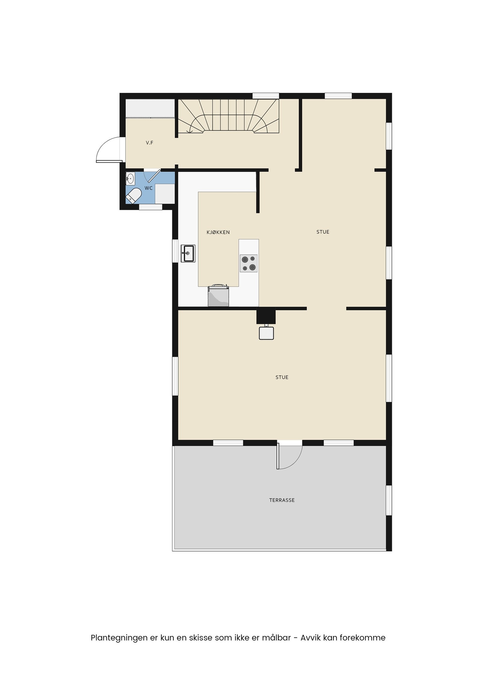 Plantegning første etasje Galleribilde