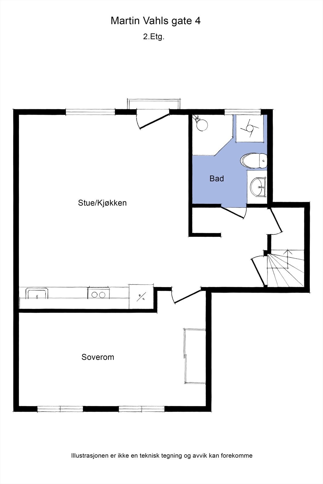 Plantegninger 2. Etg. | Etasjen er totalt på 47 m² Galleribilde