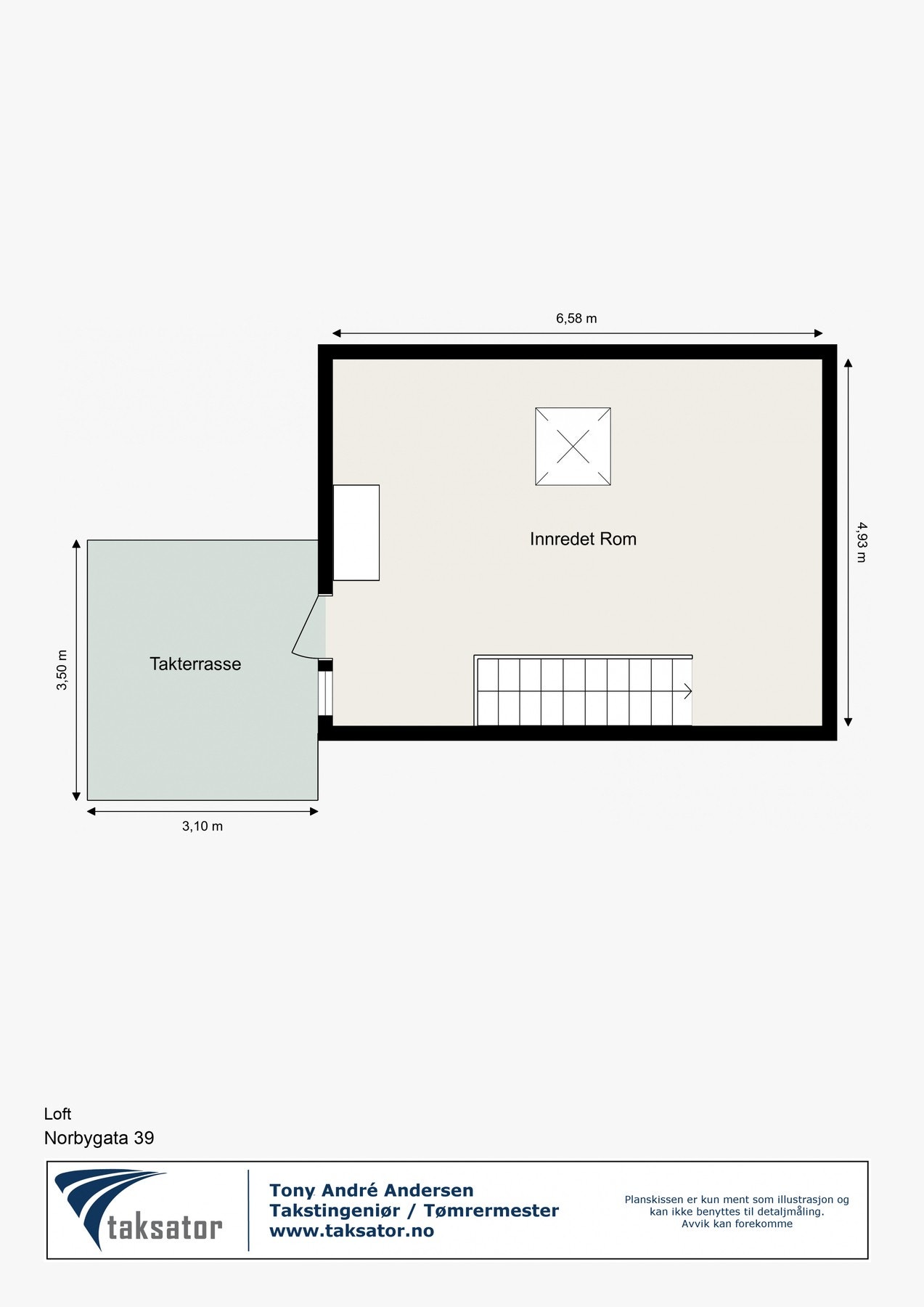 Plantegning loftsetasje. Galleribilde