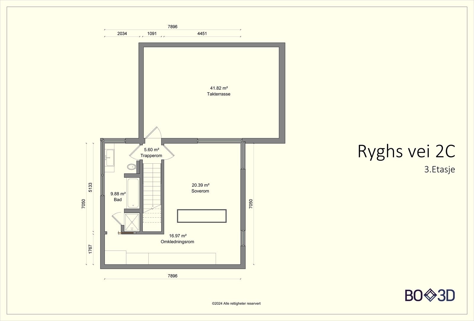 2. etasje med master soverom og stort bad med tilhørende garderobeavdeling. Galleribilde