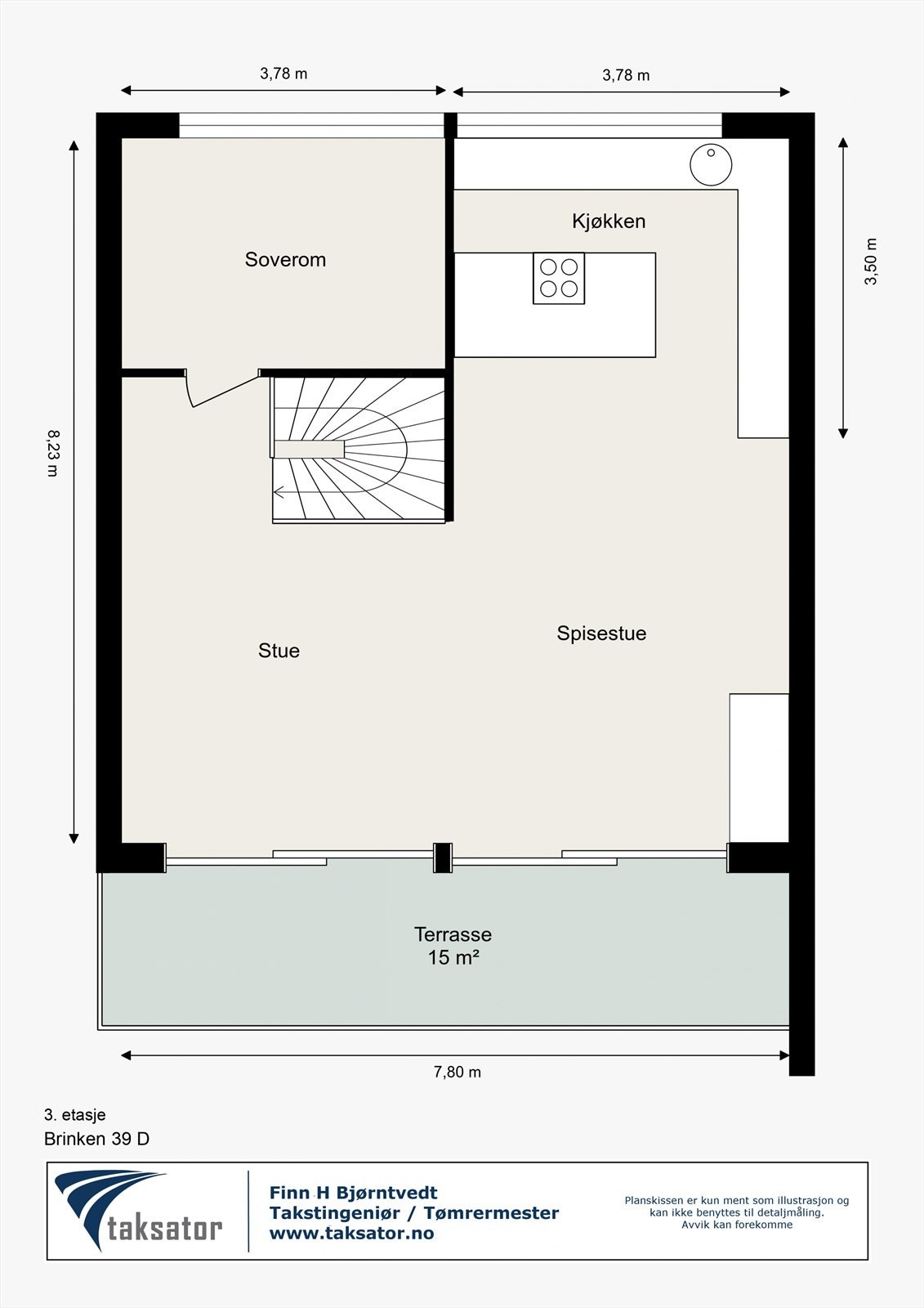 Plantegning 3. etasje Galleribilde