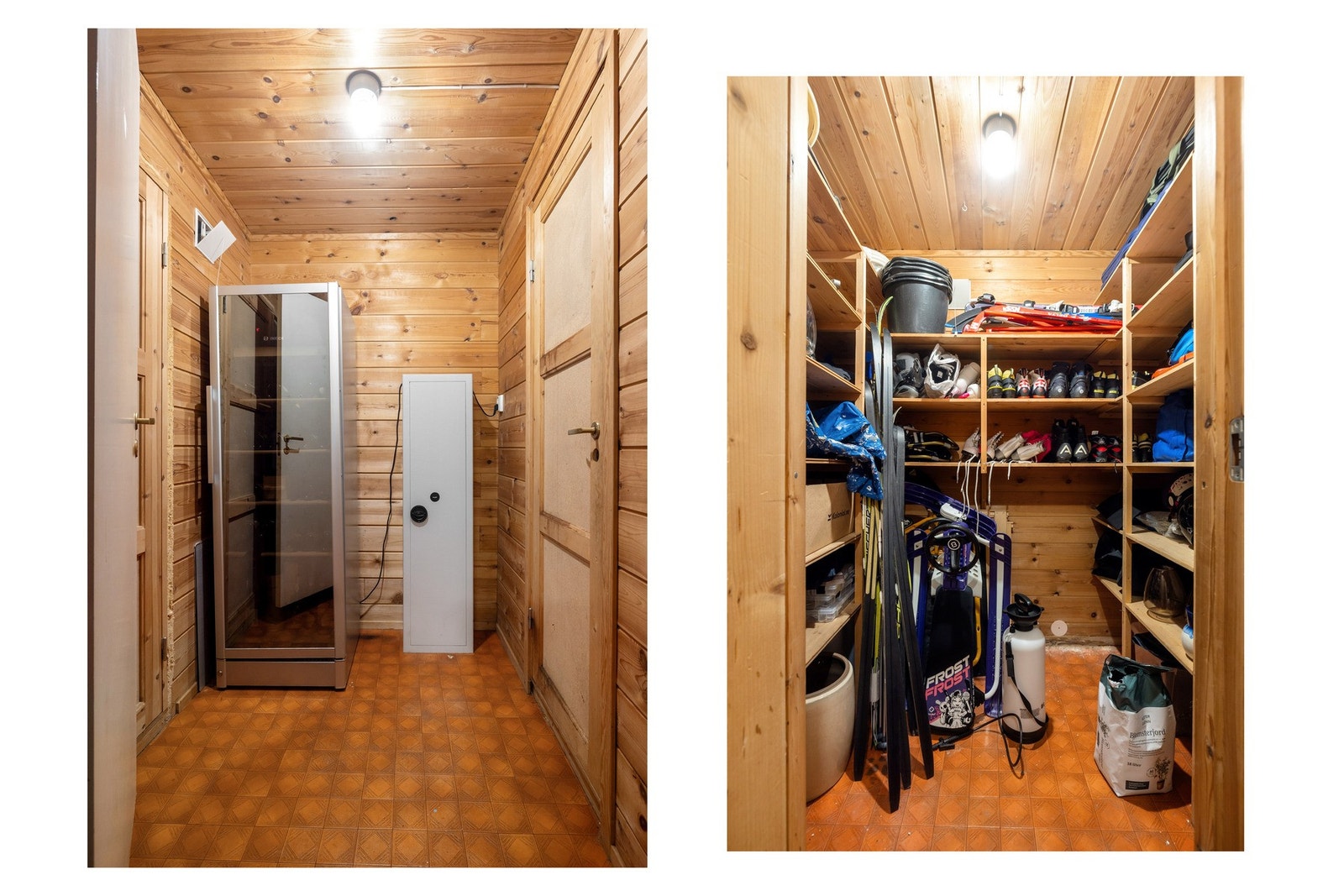 Bodene gir gode muligheter for oppbevaring av sesongutstyr, hageredskaper m.m. Galleribilde