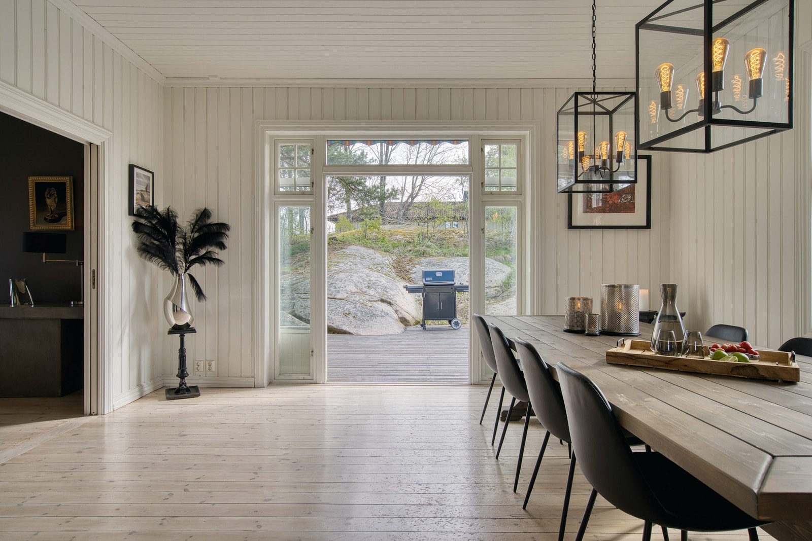 To-fløyet terrassedør med sidevinduer. Galleribilde