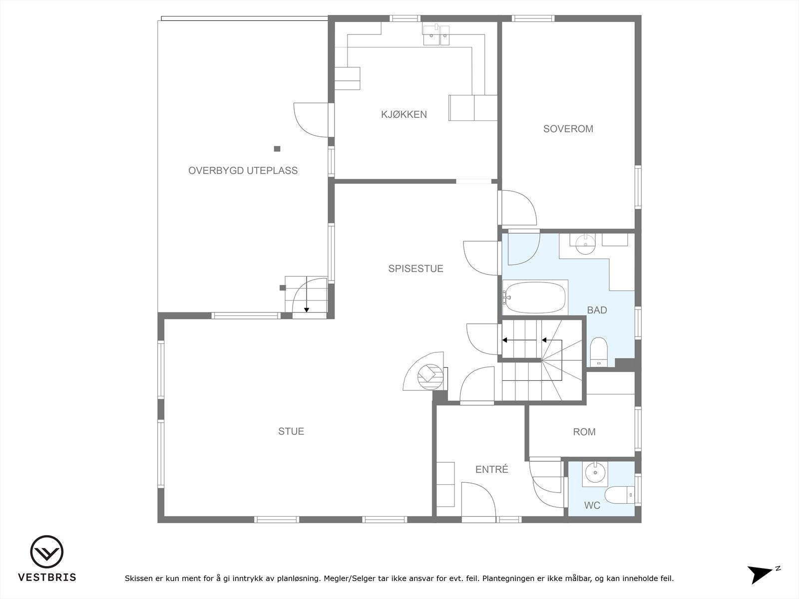 Planløsning hovedetasje Galleribilde