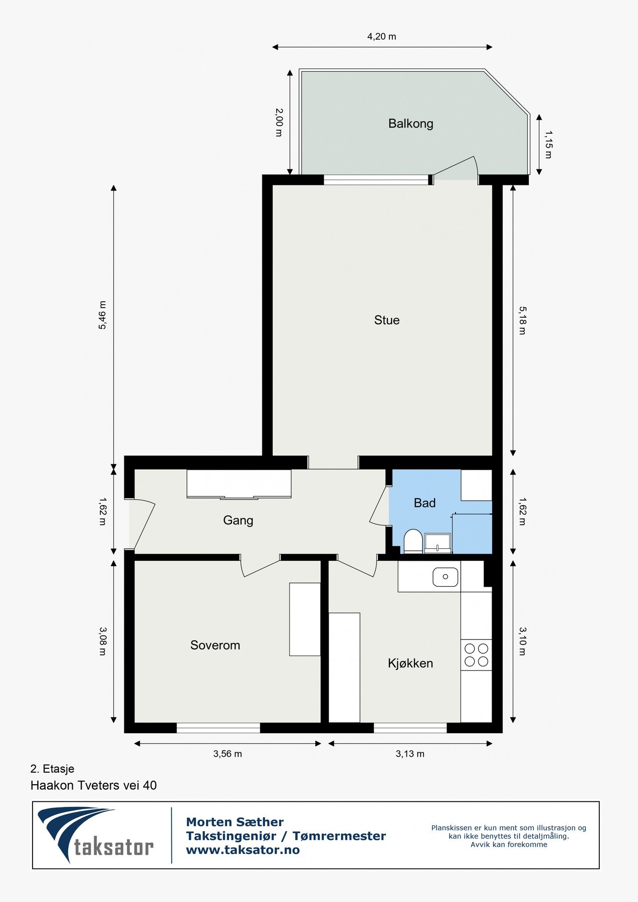 Leiligheten har en god planløsning med romslig stue, separat kjøkken og et stort soverom Galleribilde