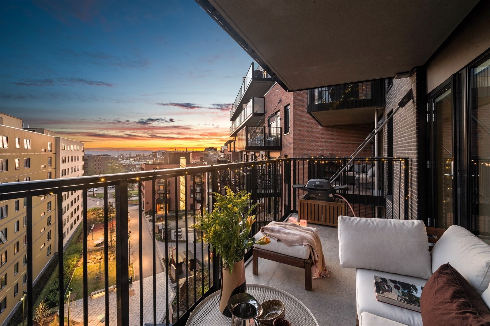 Her kan du sitte å nyte utsikten fra 7. etasje. Galleribilde