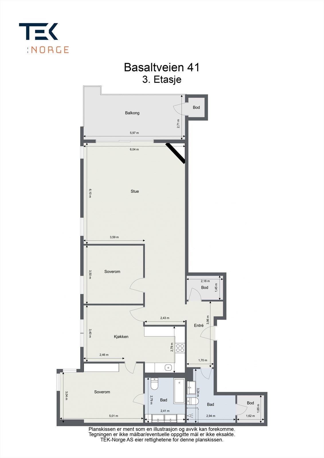 Plantegning 3. etasje. Galleribilde