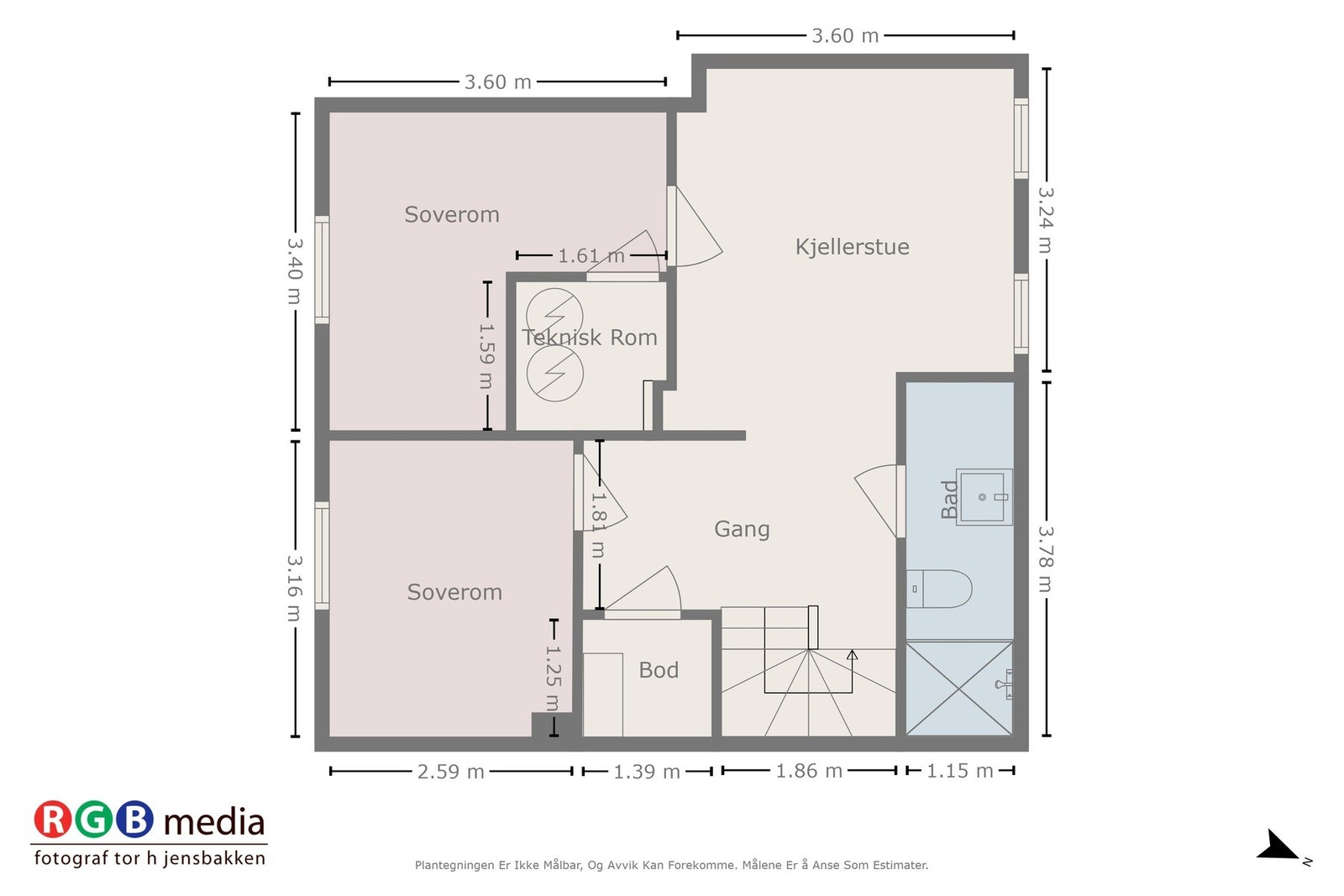 Plantegning kjelleretasje. Galleribilde