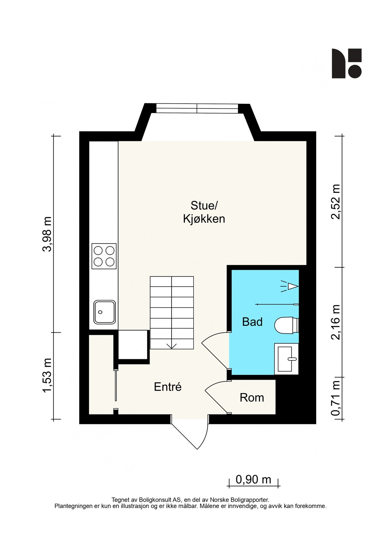 Leiligheten har en praktisk planløsning som skaper en lun atmosfære. Galleribilde