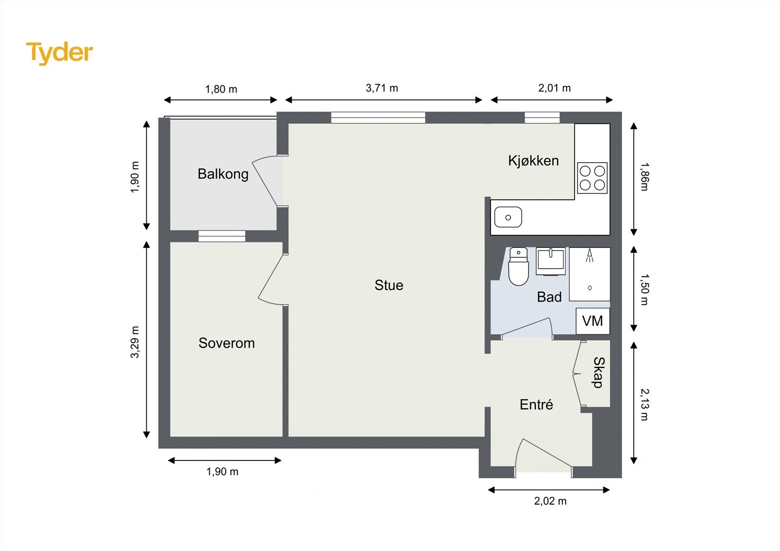 Oppmålt plantegning. Galleribilde