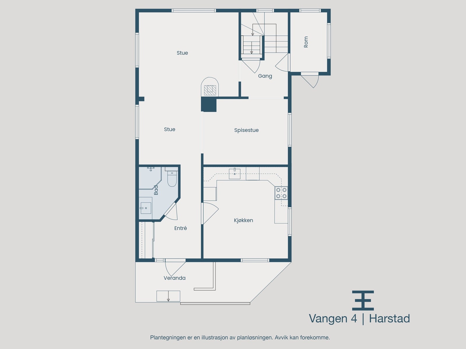 Plantegning 1. etasje Galleribilde